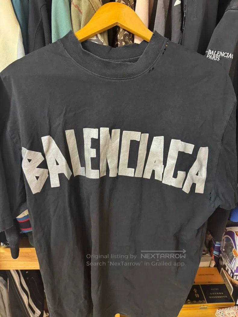 Balenciaga Balenciaga Silver tape distressed short-sleeve, XS size Size US XS / EU 42 / 0 - 1 Thumbnail