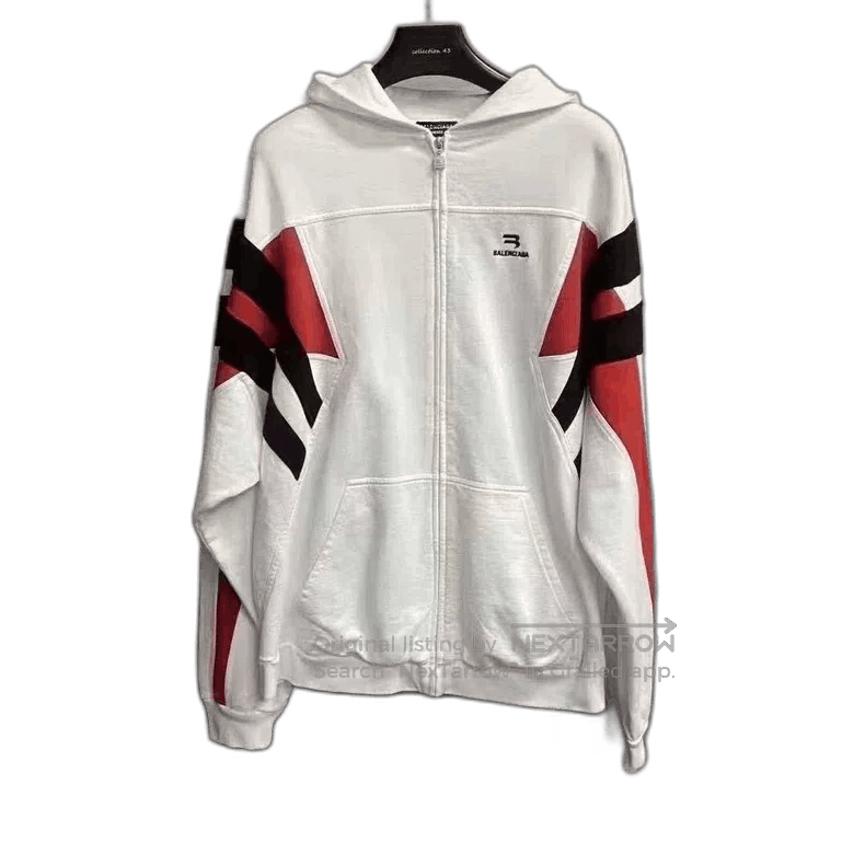 Balenciaga balenciaga white striped embroidered logo school jacket. Size US M / EU 48-50 / 2 - 1 Thumbnail