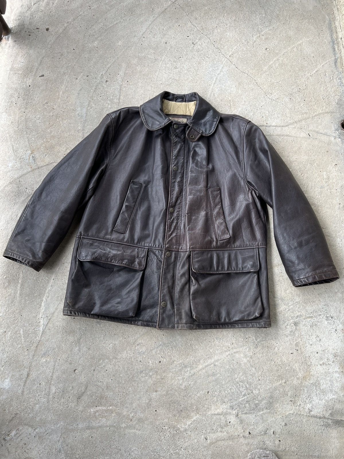 Armani Vintage Armani Jeans Leather Jacket Size US XL / EU 56 / 4 - 1 Thumbnail