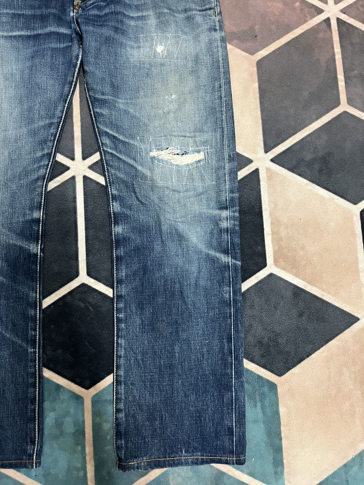 R.Newbold R Newbold Low Waist Patches Jeans Size US 34 / EU 50 - 2 Thumbnail
