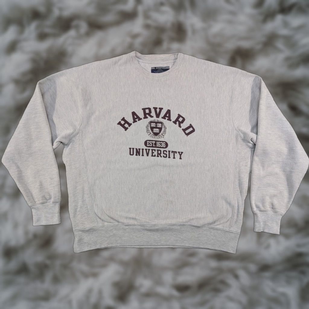 VINTAGE Champion Sweatshirt Mens Large Harvard University Reverse Weave Pullover