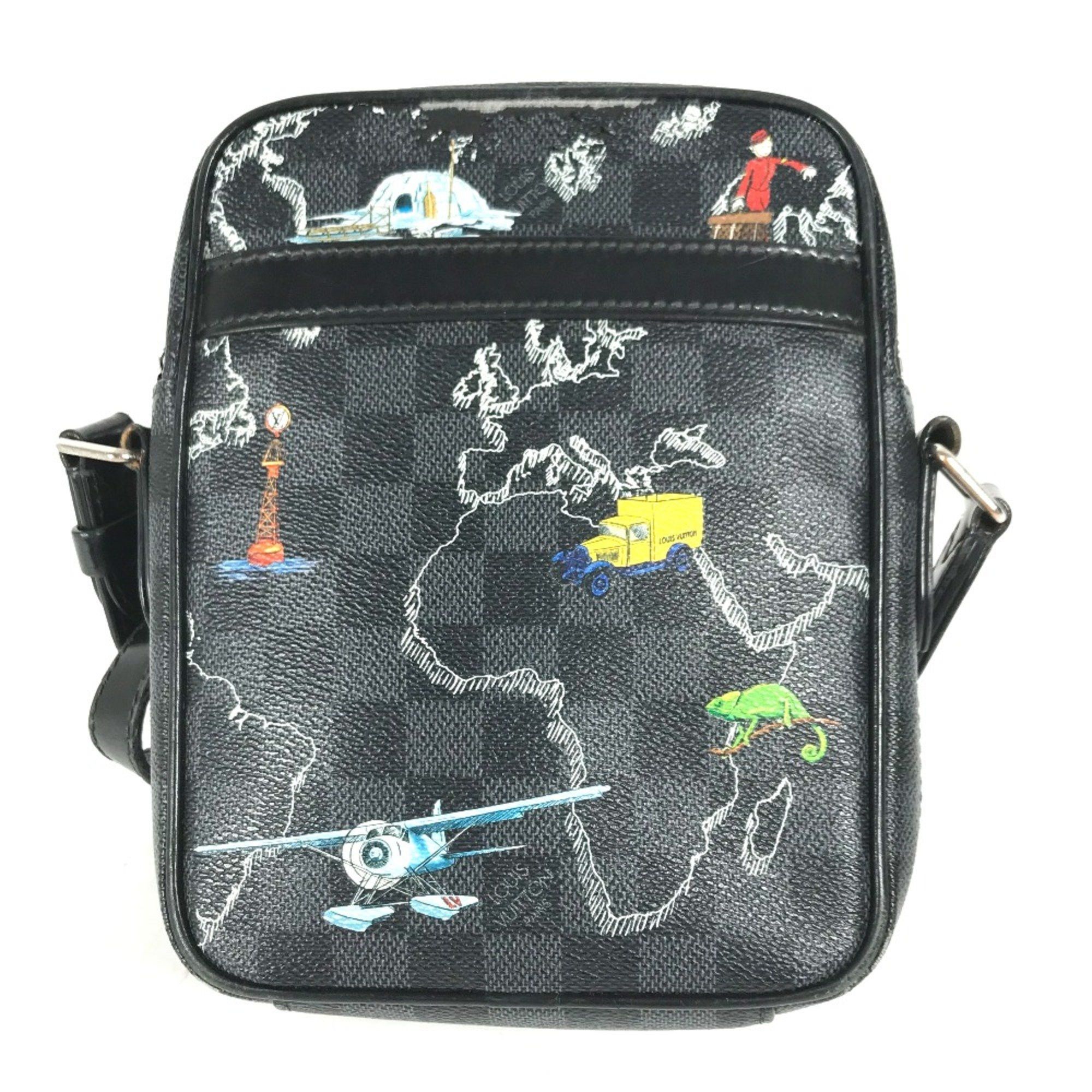 Louis Vuitton Louis Vuitton Damier Graphite Map Bag Crossbody Pochette Shoulder Bag Black Size ONE SIZE - 1 Thumbnail
