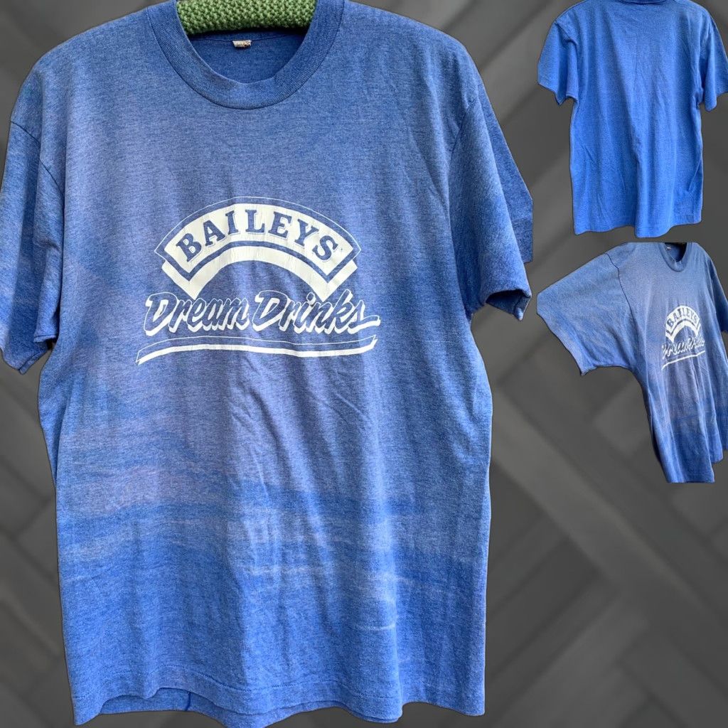 Vintage VINTAGE Screen Stars Bailey’s Dream Drinks T-Shirts XL 80s 1980s Made In USA Men Short Sleeve Graphic Tee Blue United States Size US XL / EU 56 / 4 - 1 Thumbnail