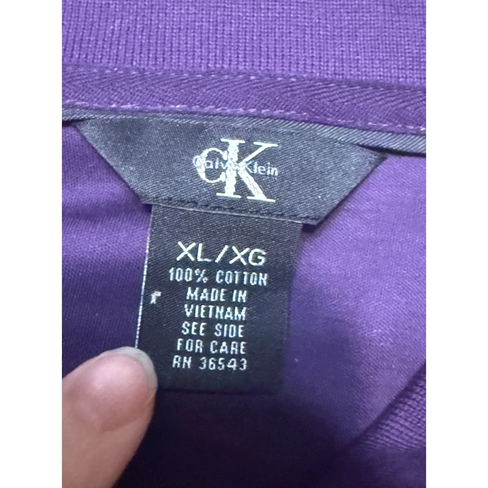 Calvin Klein Calvin Klein Shirt, Polo Short Sleeve Shirt, Men's XL, Purple, Button, Cotton, Casual, Golf, 3/4 Button, Regular, Knit? Size US XL / EU 56 / 4 - 5 Thumbnail