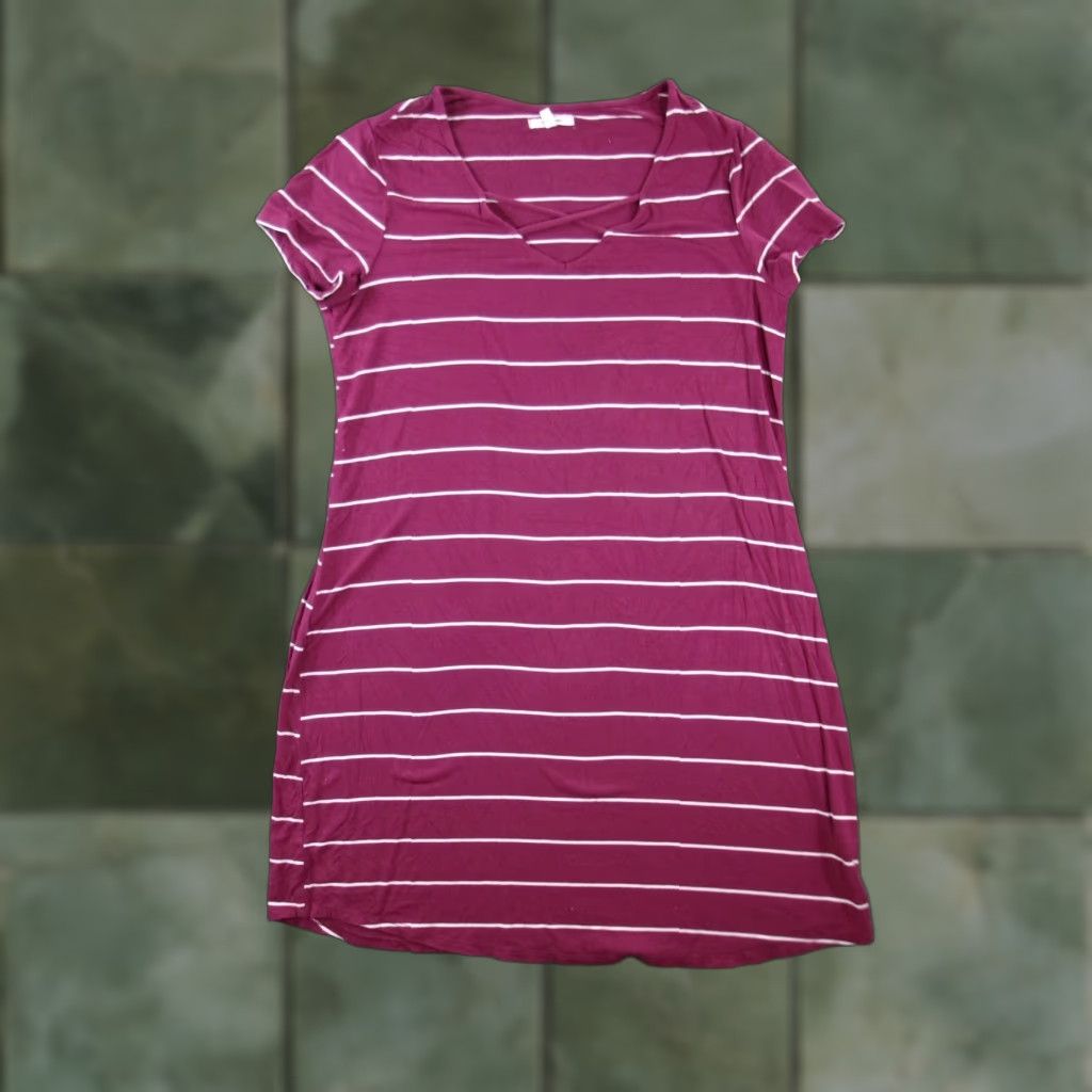 Vintage Maurices Dress Women Large Purple Striped Causal Flowy Everyday Pullover Basic Size L / US 10 / IT 46 - 1 Thumbnail