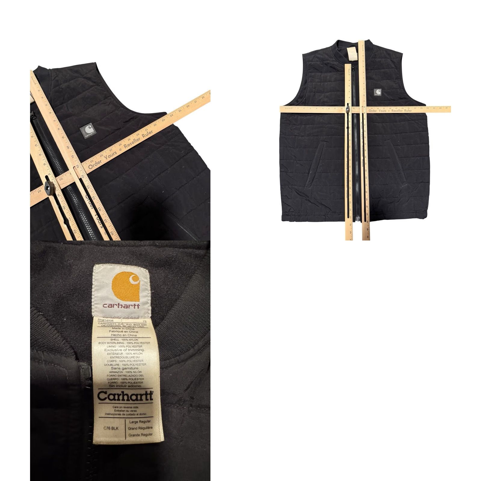 Carhartt VINTAGE Carhartt C76 Gilliam Vest Mens Large BLK Quilted Cordura Liner Only Black Quilted Cordura Liner Only Parka Style Jacket Size US L / EU 52-54 / 3 - 9 Thumbnail