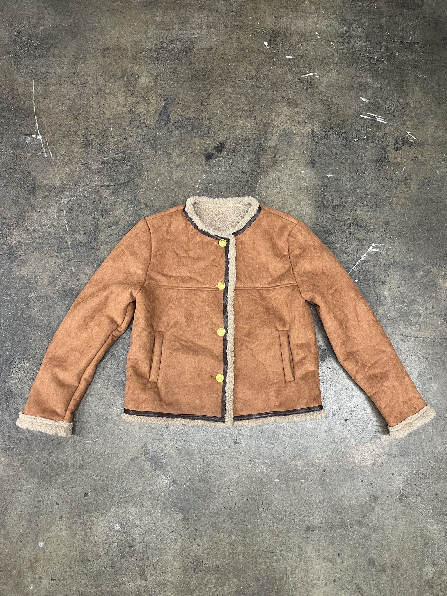 Leather Vintage Suede Leather Jacket Sherpa Lined Suede Coat Size S Size US S / EU 44-46 / 1 - 1 Thumbnail
