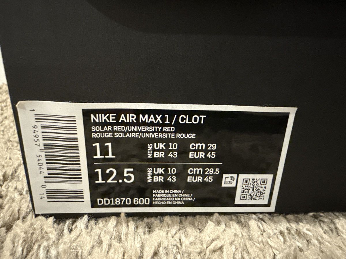 CLOT × Nike Nike Air Max 1 CLOT Size US 11 / EU 44 - 17 Thumbnail
