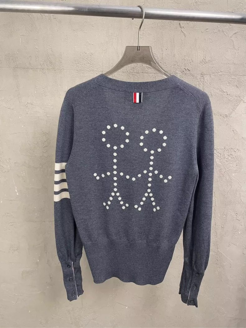 Thom Browne Thom Browne Gray dotted man wool knit open shirt Size S / US 4 / IT 40 - 2 Thumbnail