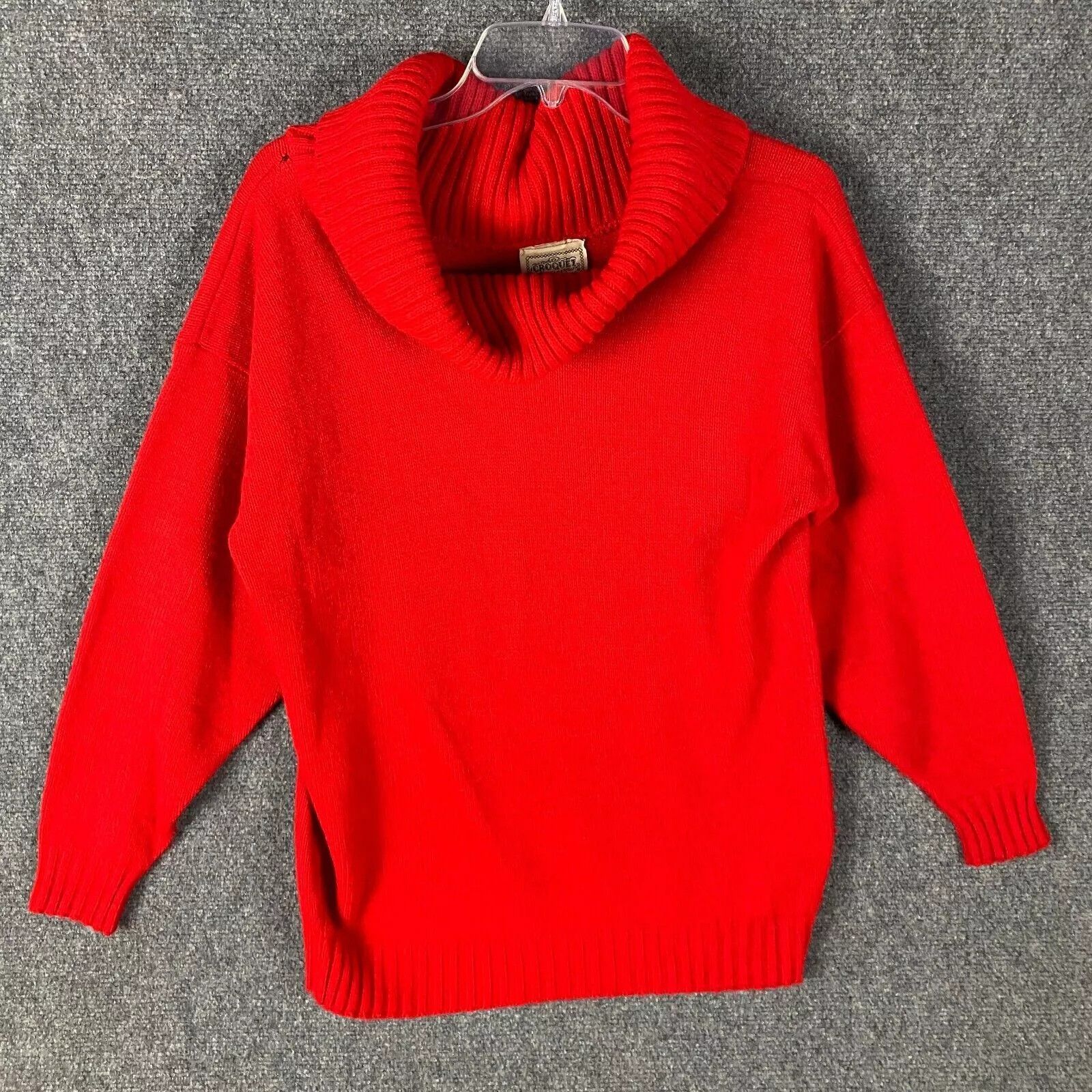 Vintage Croquet Sweater Women's Large Cowl Neck Red Knit L Size L / US 10 / IT 46 - 1 Thumbnail