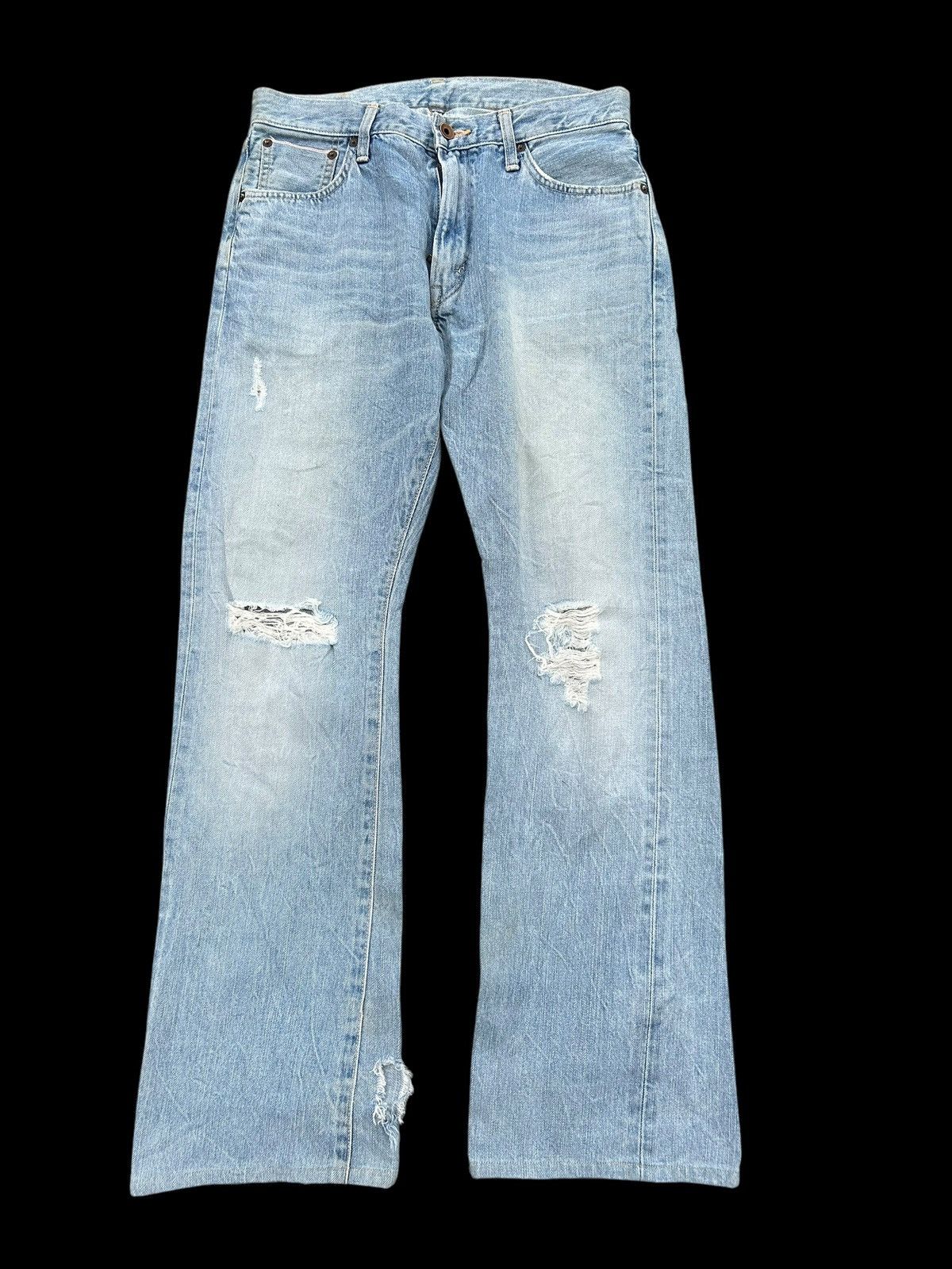 Edwin × If Six Was Nine × Kapital Flare💥Edwin Selvedge Distressed Japanese Punk grunge denim Size US 31 - 5 Thumbnail