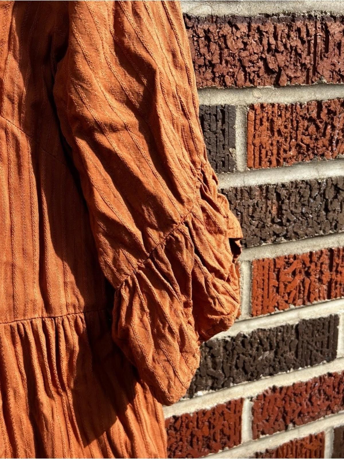 Other Universal Thread Burnt Orange V Neck Mini Dress Size M / US 6-8 / IT 42-44 - 3 Thumbnail