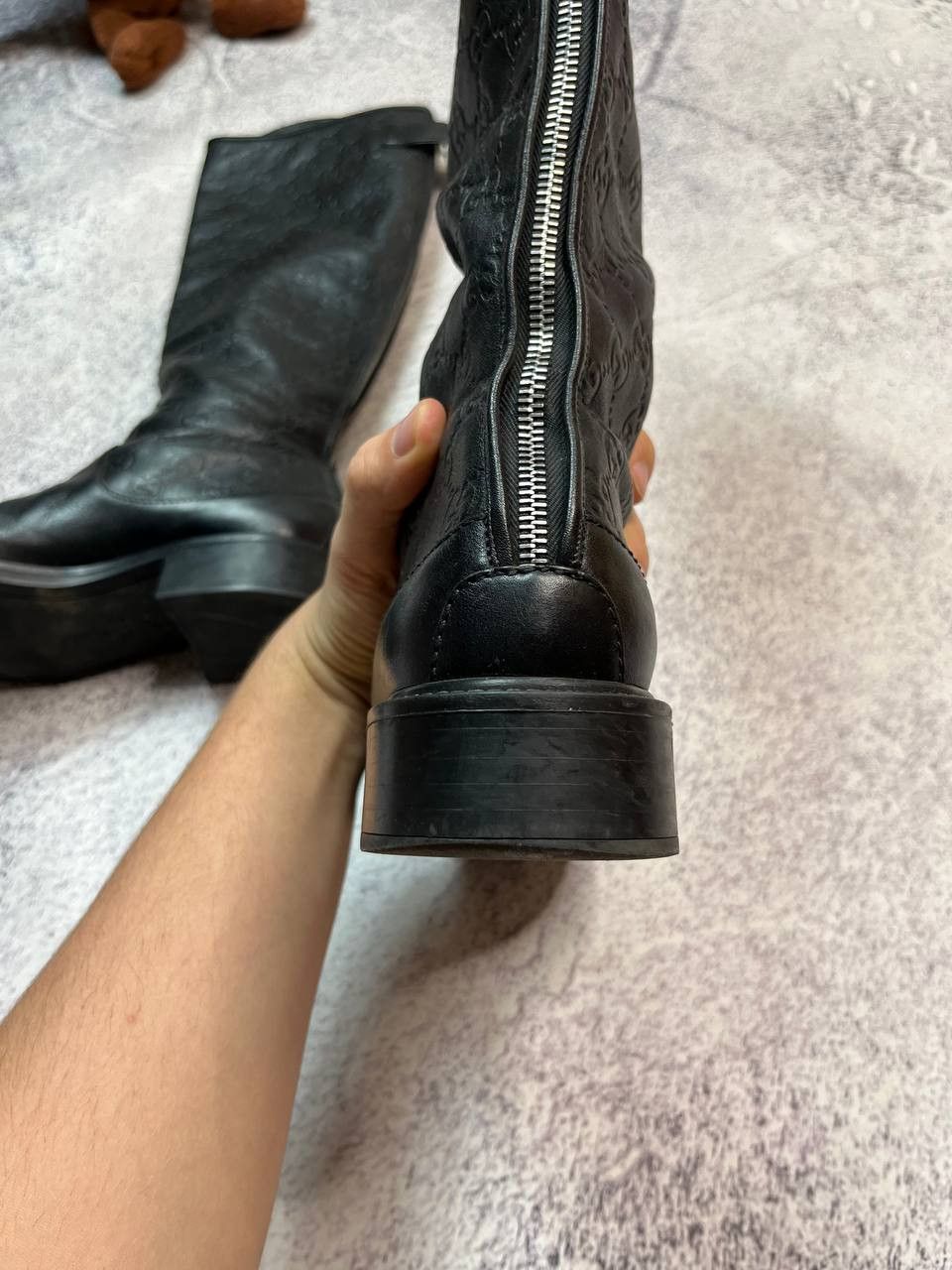 Gucci Gucci Maud Nero Guccissima Leather Knee-High Riding Boots Size US 8 / IT 38 - 13 Thumbnail