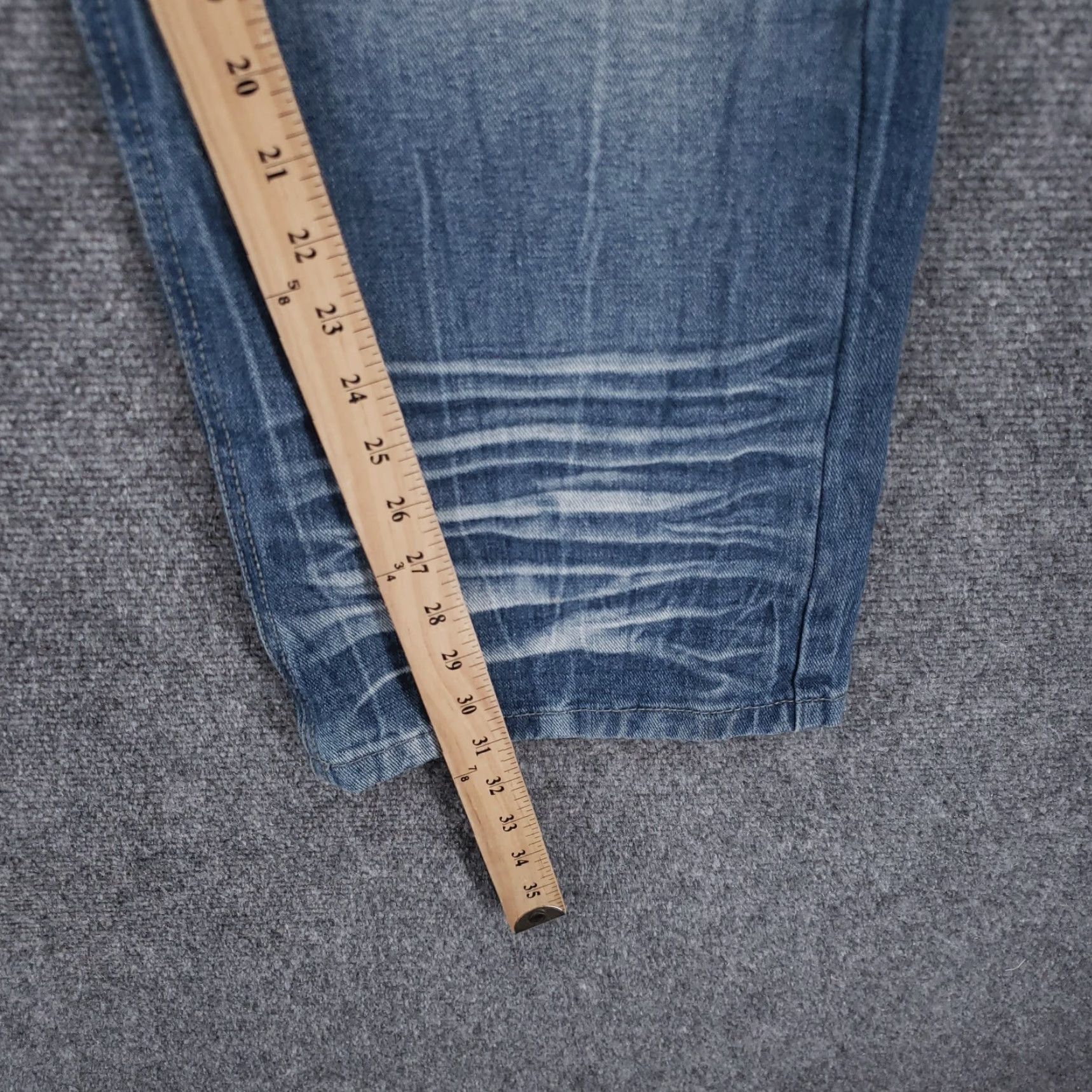 Vintage Monarchy Jeans Mens 40x31 Blue Premium Denim Whiskered Straight Leg Jeans Regular 5-Pocket Blue Monarchy Mens 40x31 Denim Straight Leg Vintage No Size US 40 / EU 56 - 5 Thumbnail