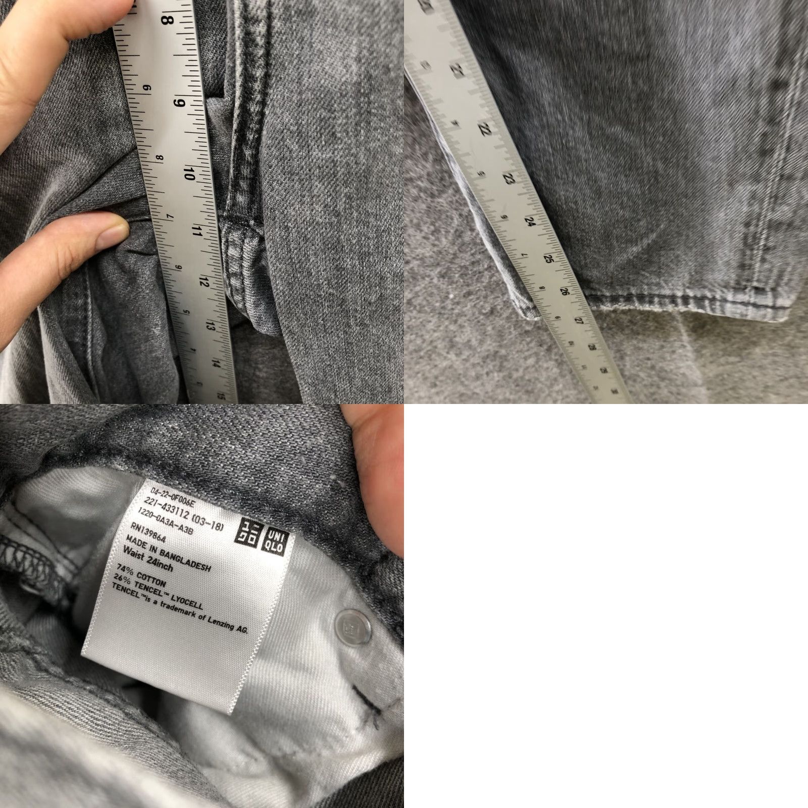 Uniqlo Uniqlo Relaxed Fit Jeans Womens Size 24 Distressed Gray Ankle Size 42" / US 20 - 8 Thumbnail