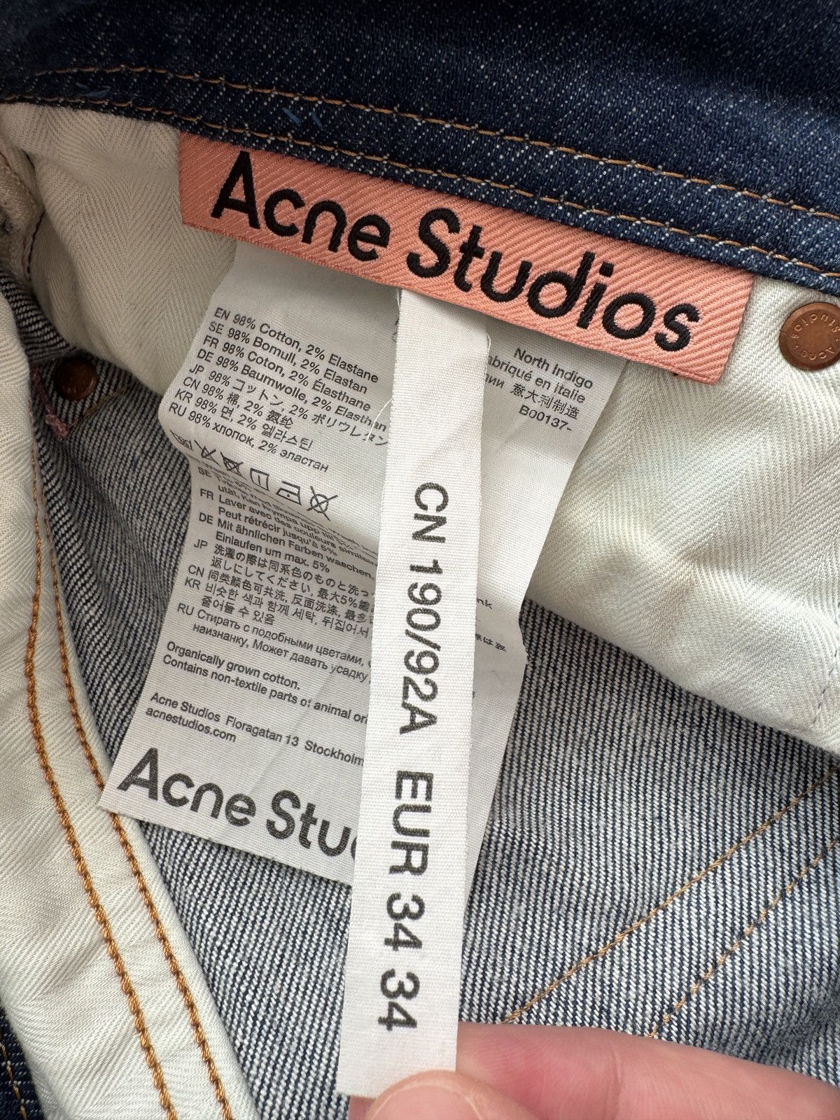 Acne Studios Acne Studios North Indigo Navy Jeans Size 34 Size US 34 / EU 50 - 15 Thumbnail