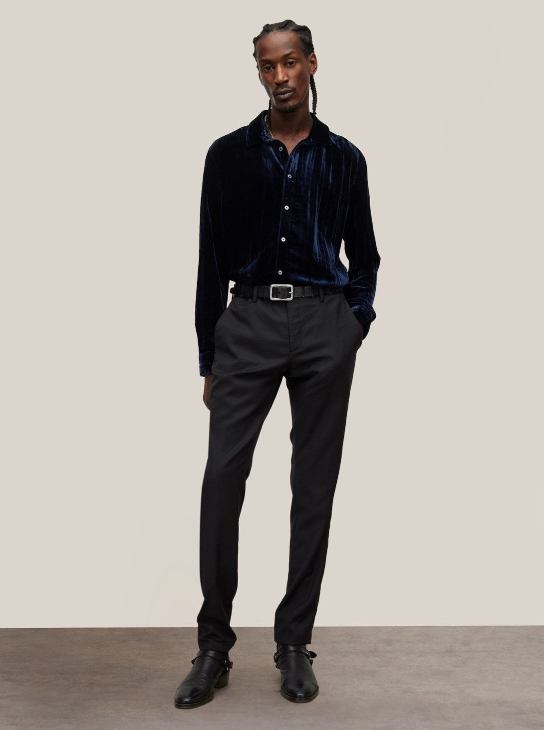 John Varvatos Crinkled Velvet slim Shirt large Size US L / EU 52-54 / 3 - 16 Thumbnail