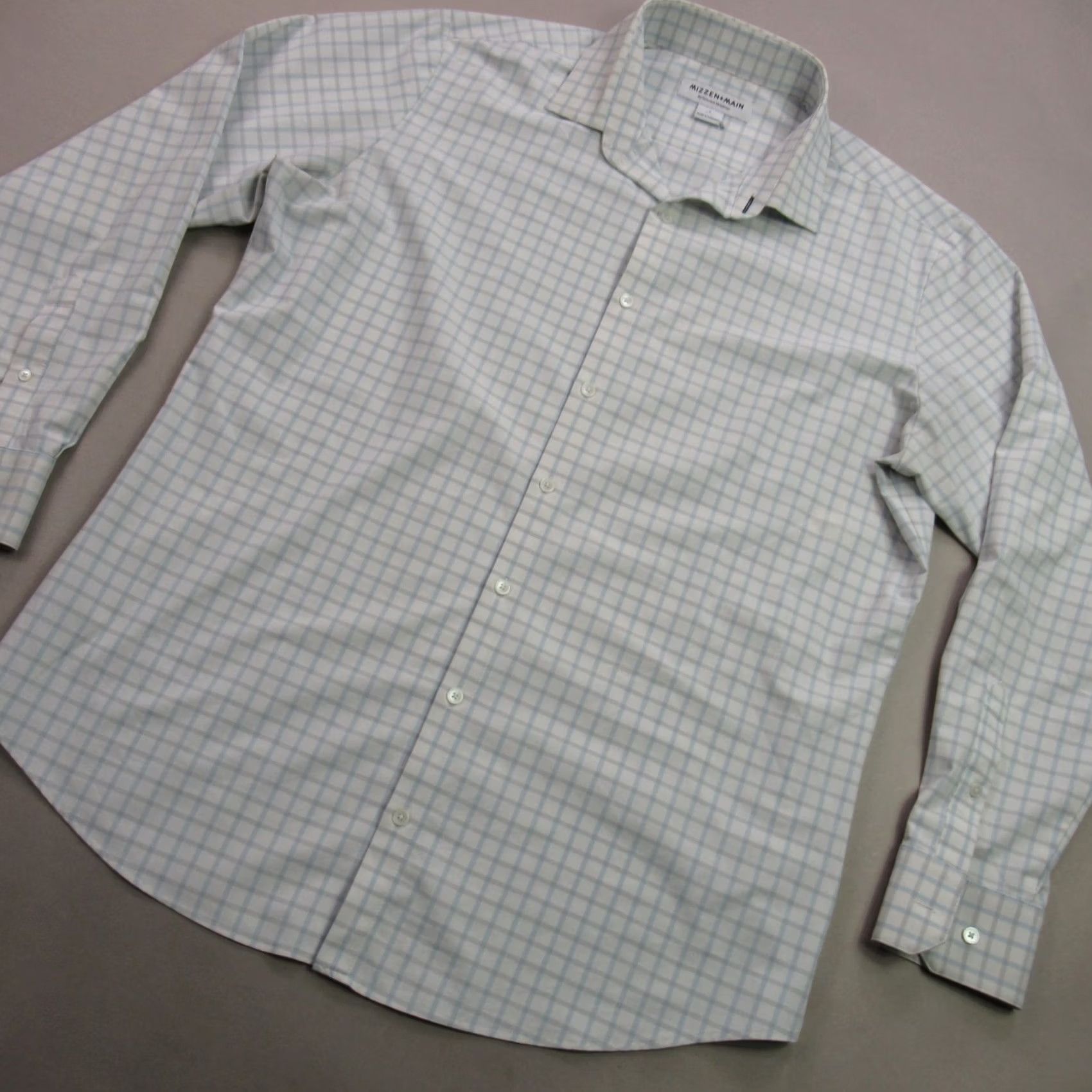 Mizzen+Main Mizzen Main Shirt Mens Large Classic Long Sleeve Button Front Lightweight Checks Size US L / EU 52-54 / 3 - 2 Thumbnail