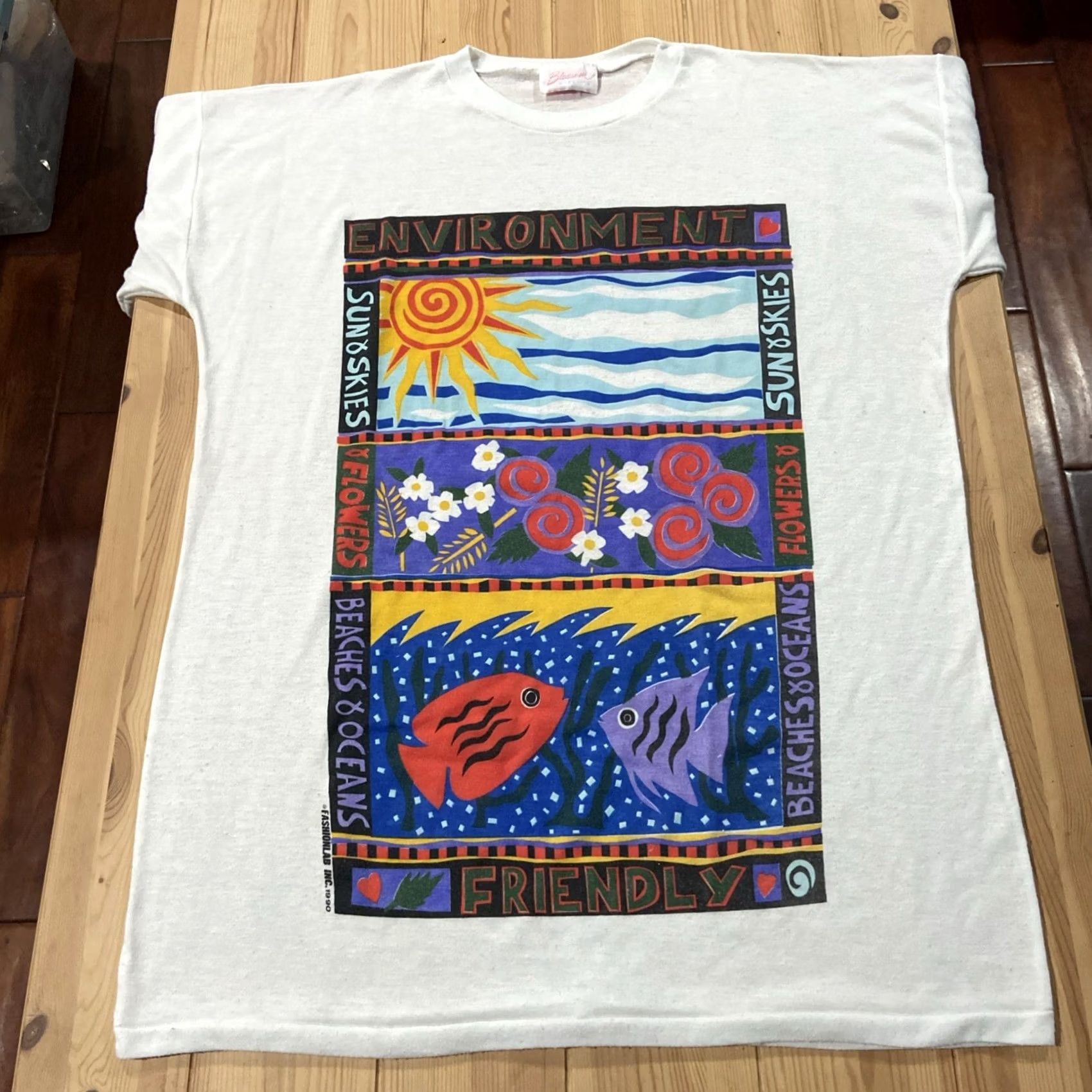 Vintage Blossom Nite - T's Night Gown Shirt White 1x-3X Regular USA Nature Fish Flowers Nite Blossom Mens Women Girls Boys Size ONE SIZE - 2 Thumbnail