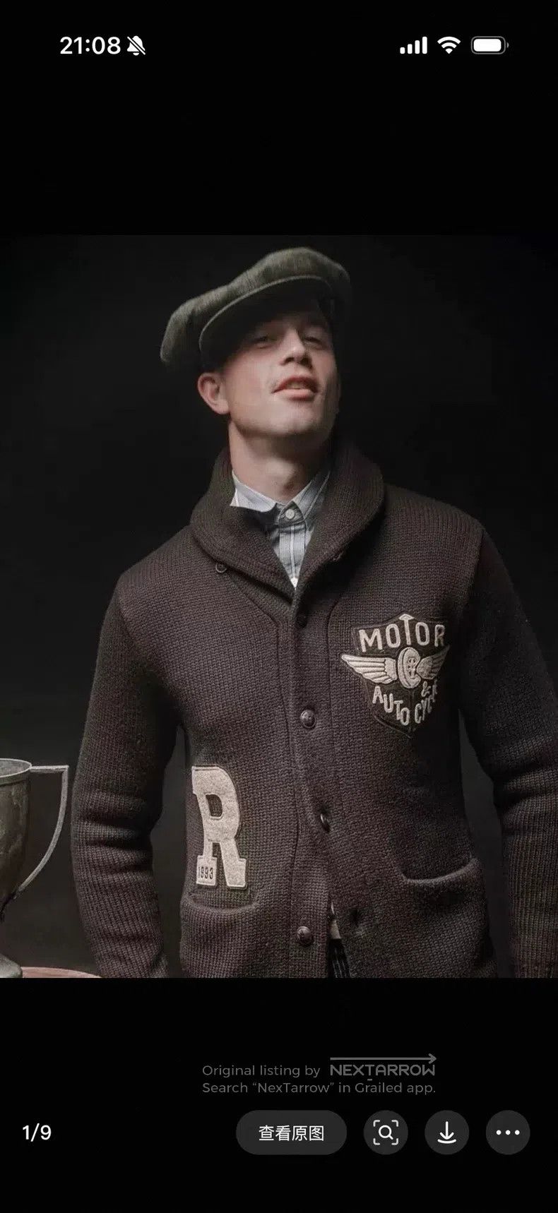 RRL Ralph Lauren RRL Ralph Lauren Green Fruit Collar Cashmere Cardigan Size US S / EU 44-46 / 1 - 5 Thumbnail