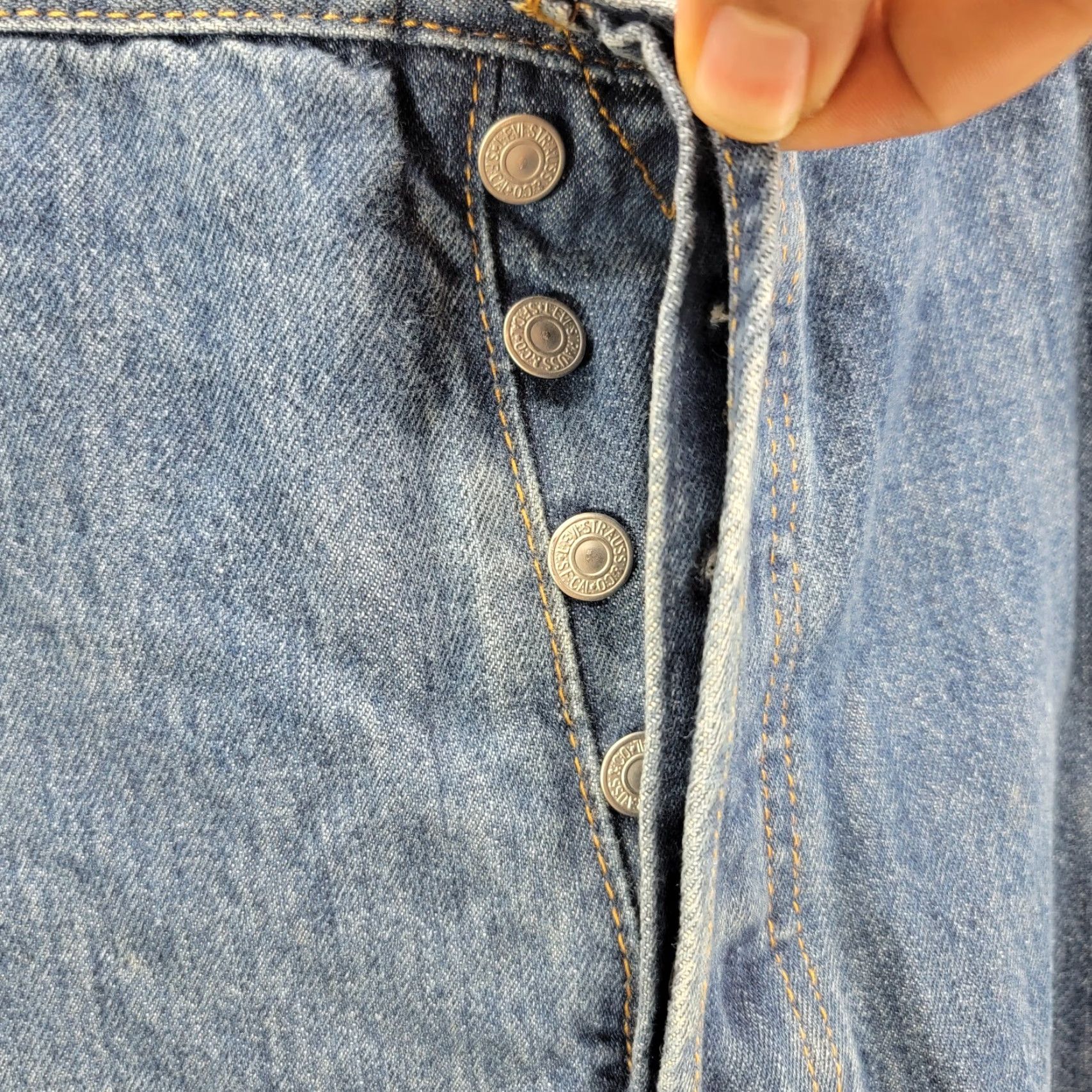 Vintage Levi’s 501 Jeans Size 40 X 30 Dark Blue Button Front Jeans Men Regular Inseam 30 Size US 40 / EU 56 - 3 Thumbnail