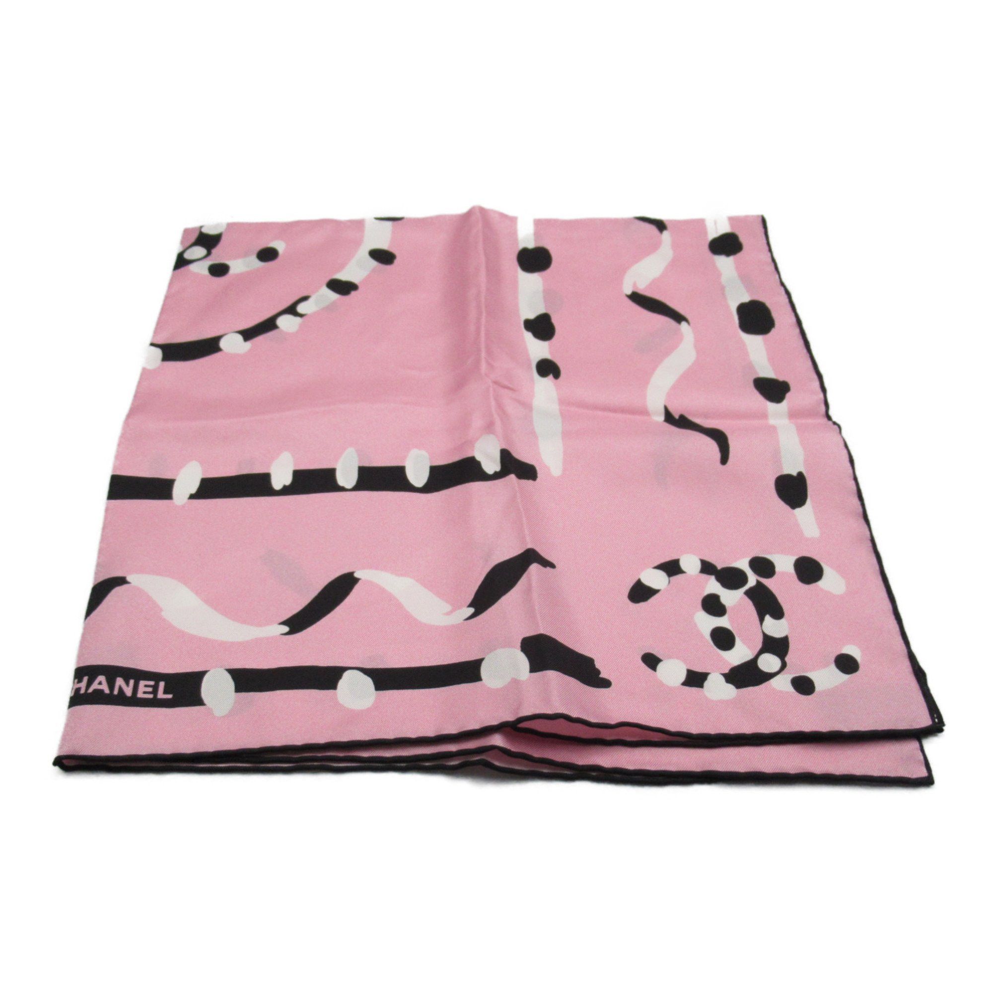 image of Chanel Scalf Coco Mark Pink Silk, Women's