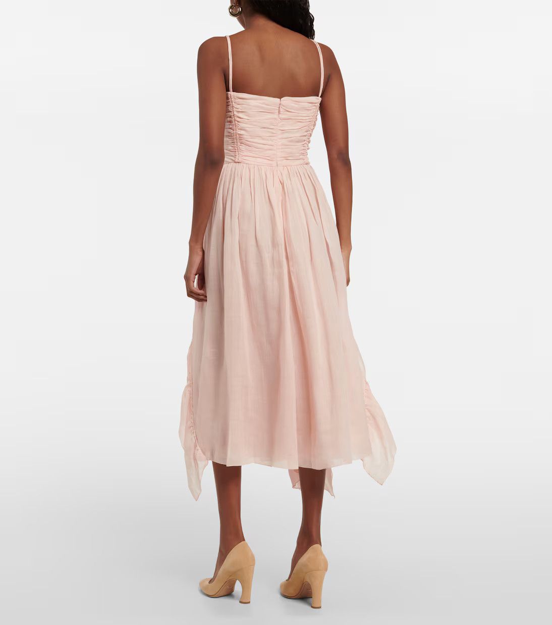 Chloe o1y0825 Midi Dress in Light Pink Size M / US 6-8 / IT 42-44 - 3 Thumbnail