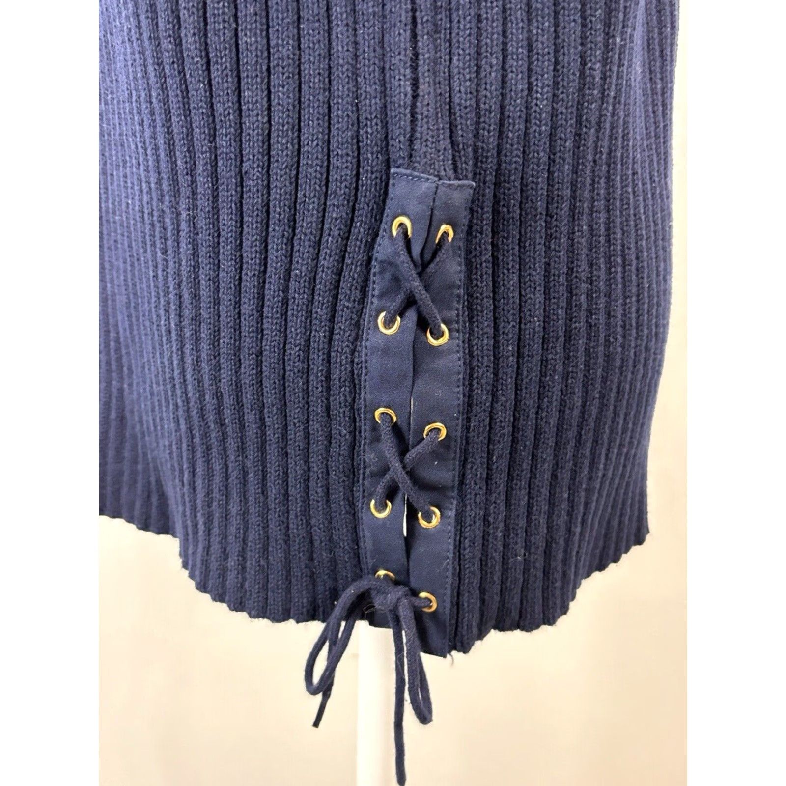 Ralph Lauren Lauren Ralph Lauren Ribbed Sweater Women’s 1X Plus Navy Lace Sides Nautical Size XL / US 12-14 / IT 48-50 - 6 Thumbnail