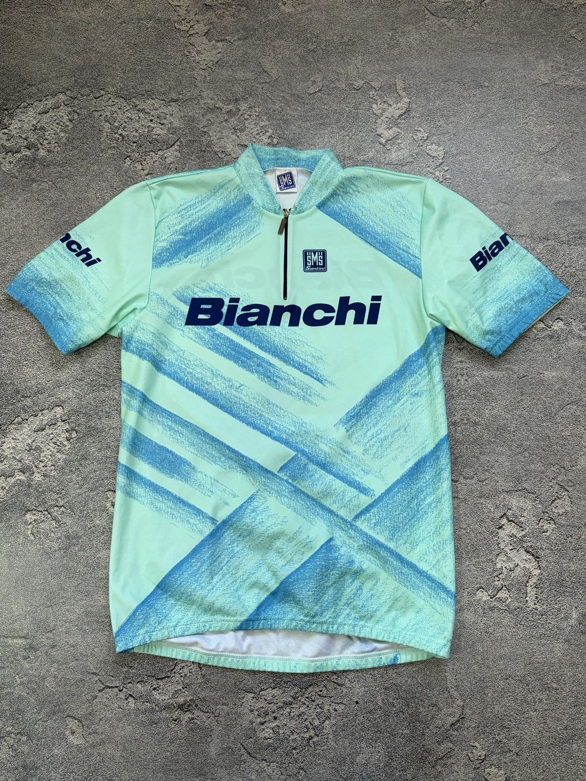 Vintage Vintage Santini Bianchi Cycling Jersey Celeste Italy XXL Size US XXL / EU 58 / 5 - 1 Thumbnail