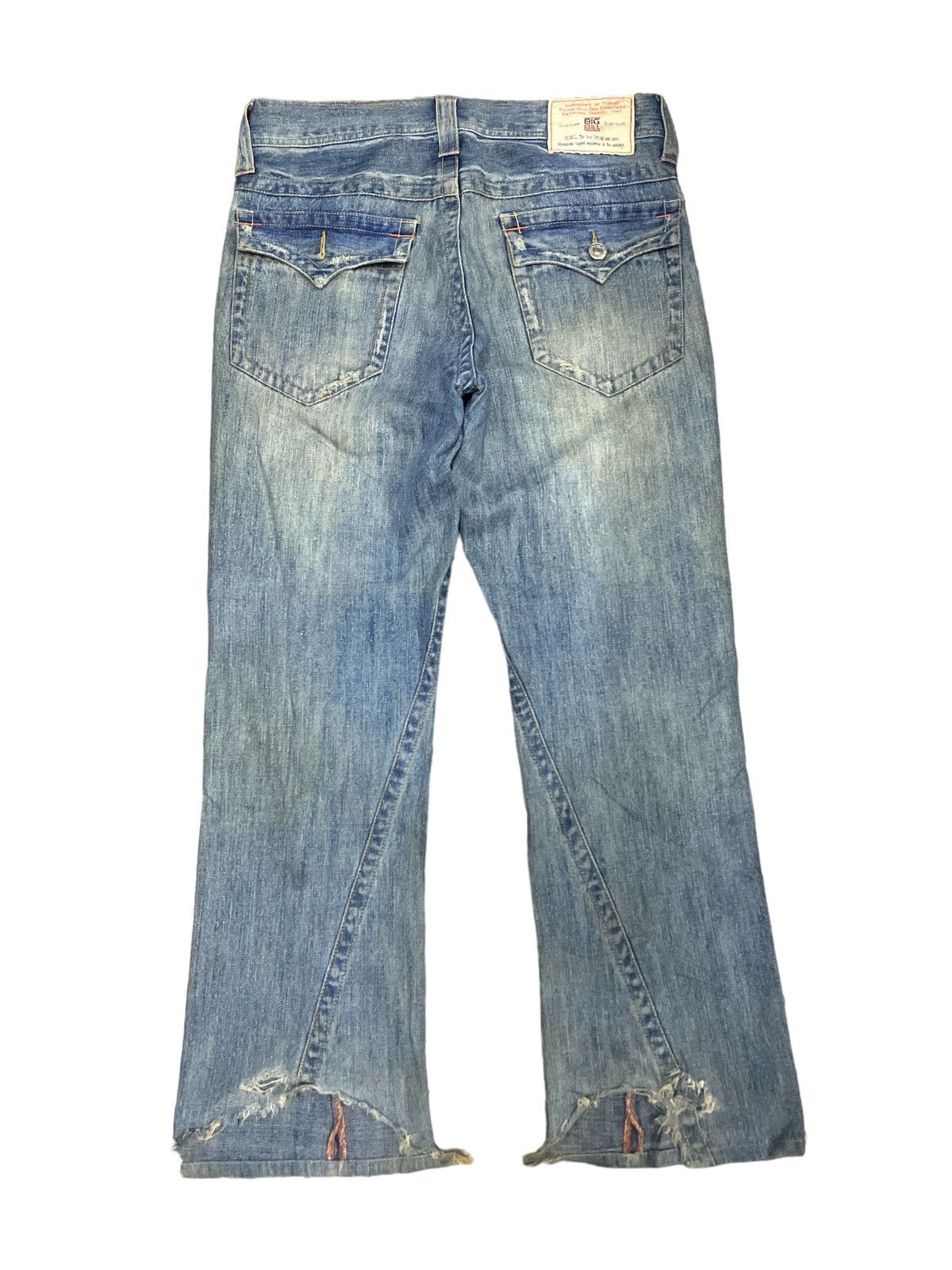 Designer × Hysteric Glamour × Japanese Brand FLARED🔥BIG BILL RIPPED DISTRESSED DENIM PANT Size US 32 / EU 48 - 6 Thumbnail