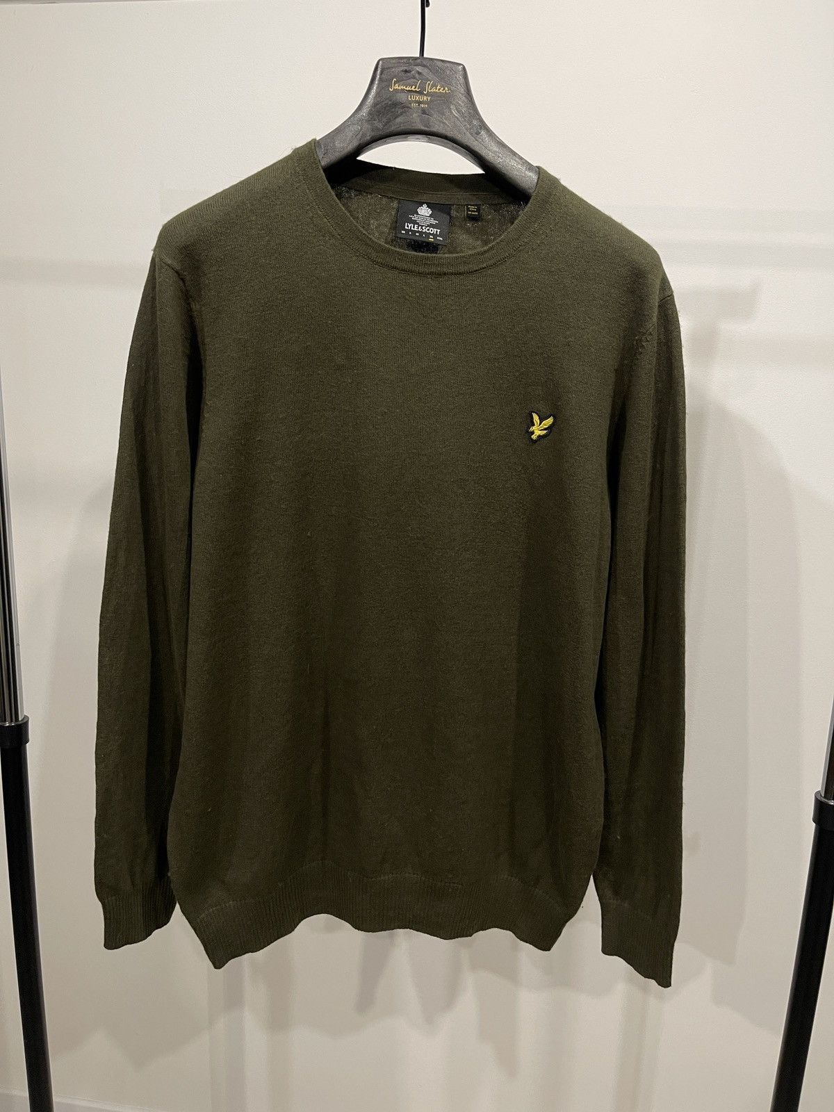 Lyle & Scott Lyle & Scott Wool Jumper XL Olive Green Knitted Sweater Size US XL / EU 56 / 4 - 1 Thumbnail