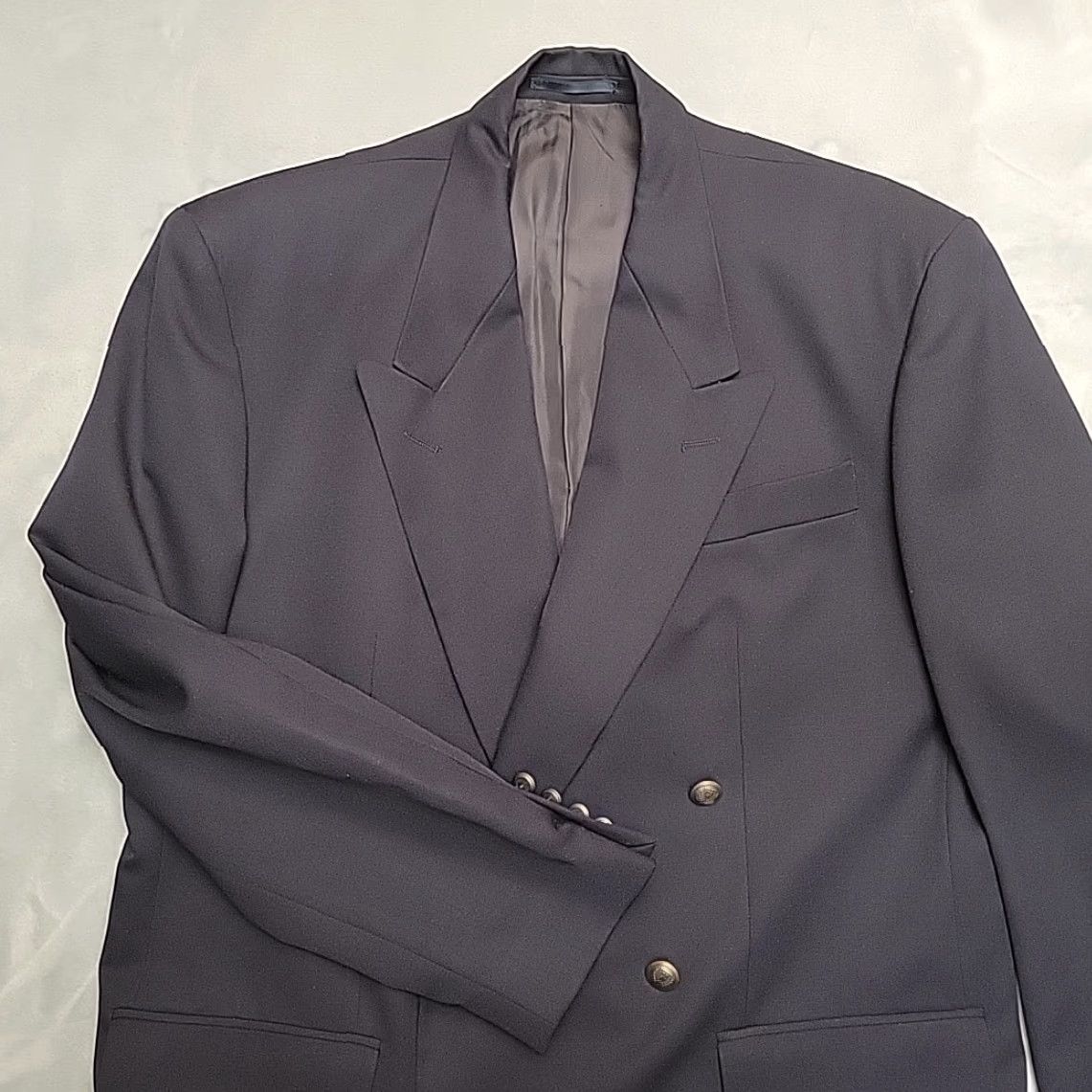NEXT VINTAGE NEXT Blazer Mens 42L Dark Navy Double Breasted Wool Tailored Formal Classic Jacket Size 42R - 4 Thumbnail
