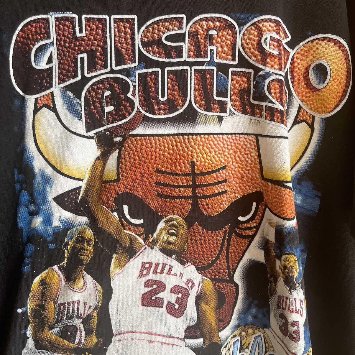 NBA × Rap Tees × Vintage 1998 Chicago Bulls Rap Tee Shirt Double 3 Peat Last Dance Size US L / EU 52-54 / 3 - 9 Thumbnail