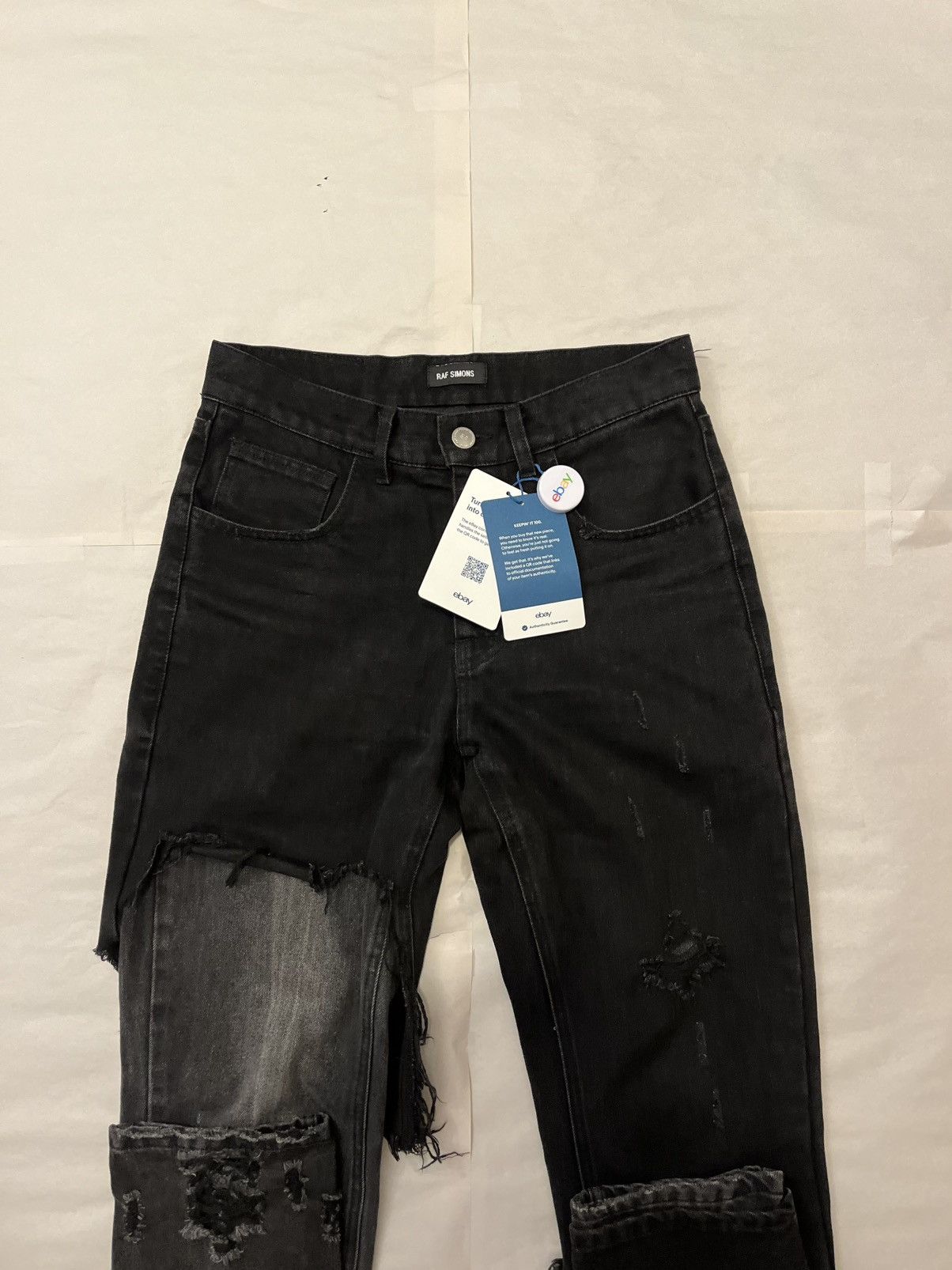（確実正規品）RAFSIMONS 19/20AWデストロイパンツ Raf By Raf Simons Jeans 確実正規品）RAFSIMONS 19/20AWデストロイ