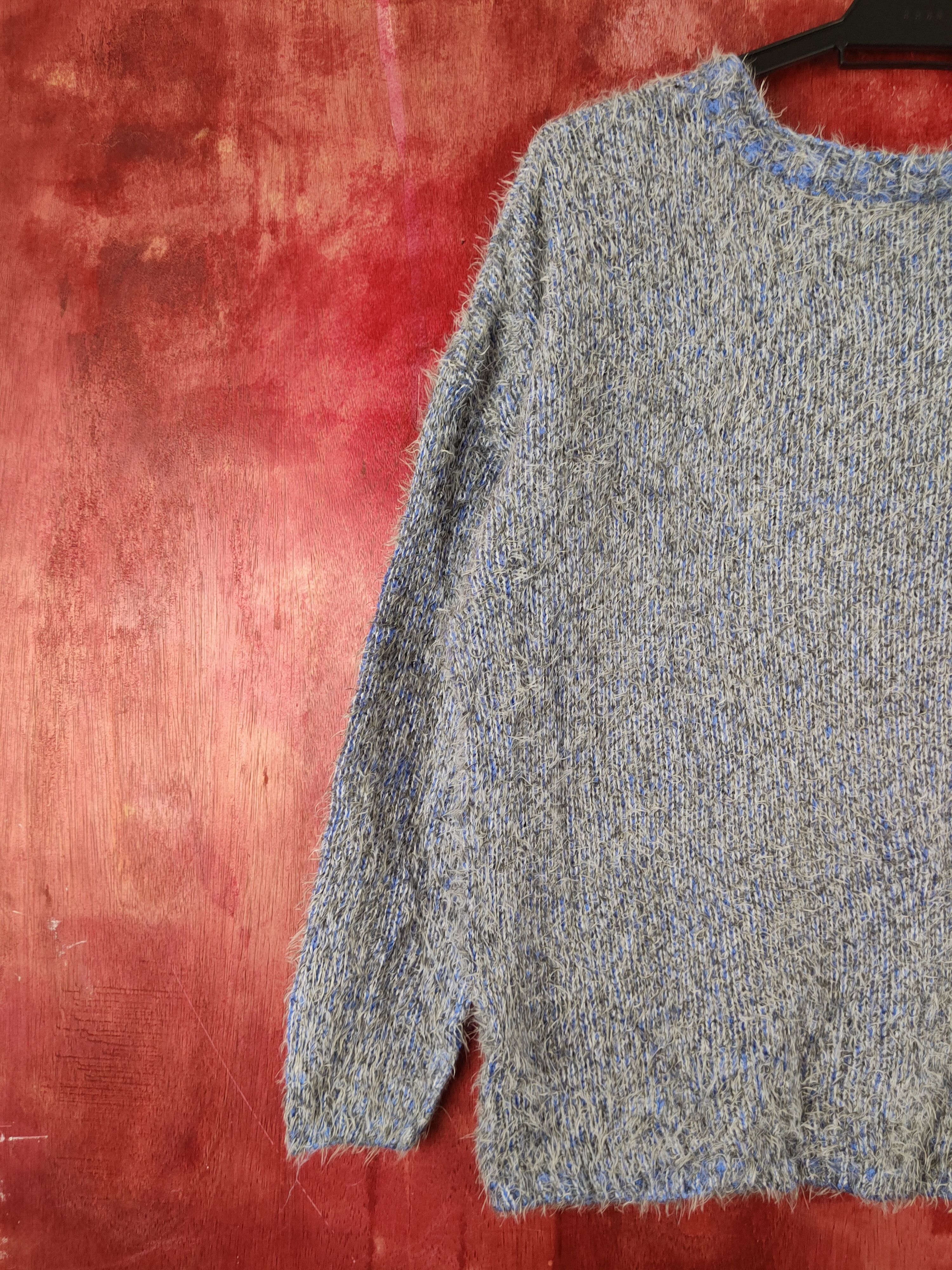 Japanese Brand × Vintage Vintage 💥 Japanese Brand Blue Gray Fur Mohair Knitwear Size M / US 6-8 / IT 42-44 - 8 Thumbnail