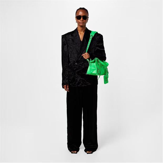 Balenciaga o1g2r1mq0924 Crinkled Satin Pants in Black Size 25" / US 0 / IT 36 - 5 Thumbnail