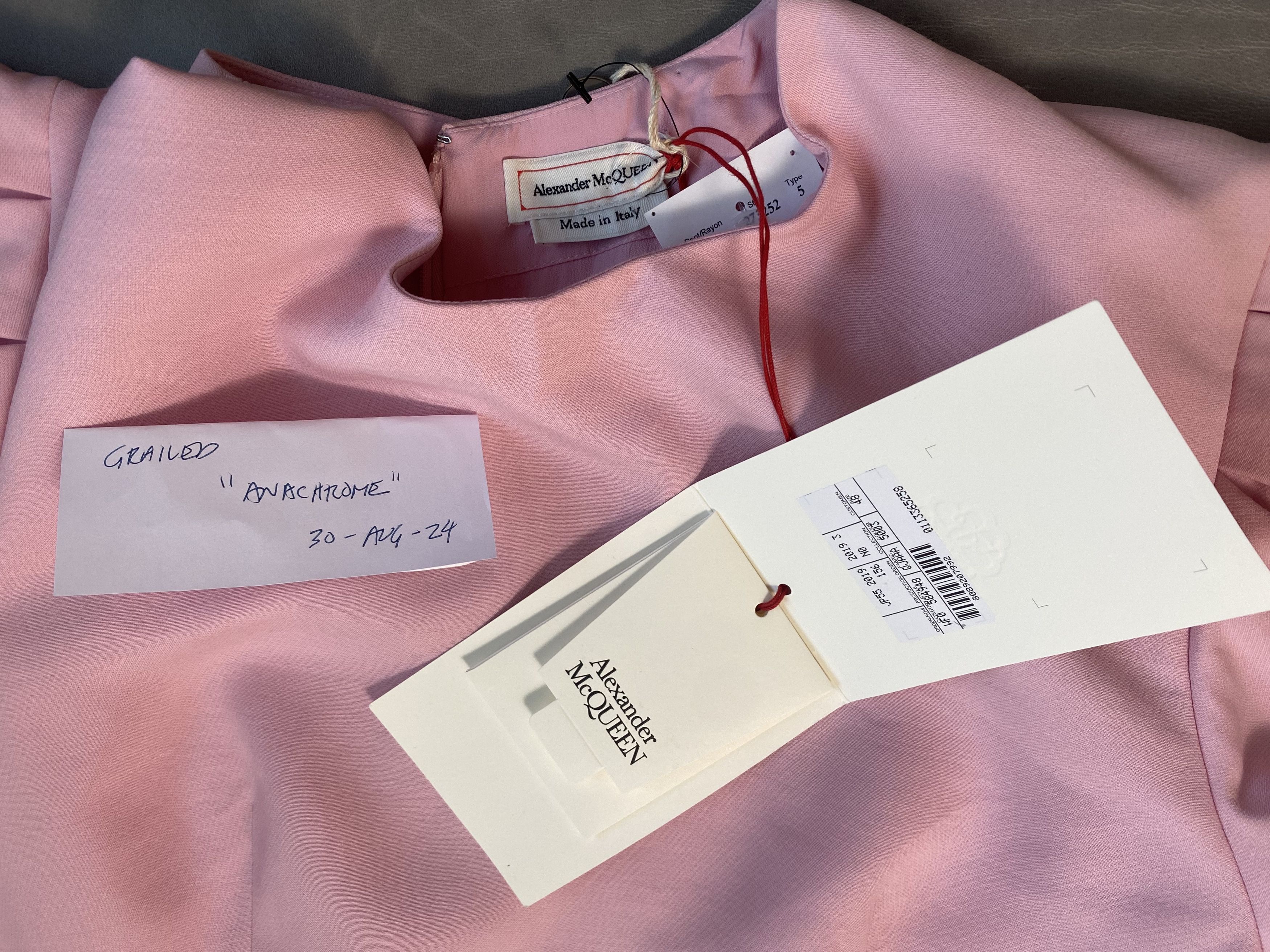 Alexander McQueen Wool Silk Blend Mini Dress Size XL / US 12-14 / IT 48-50 - 5 Thumbnail