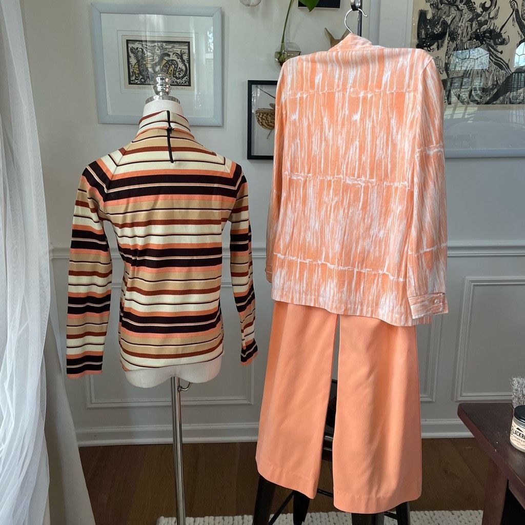Vintage Vintage 70s 4pc Mix Match Set Pants Tank Shirt Turtleneck XS Size XS / US 0-2 / IT 36-38 - 2 Thumbnail