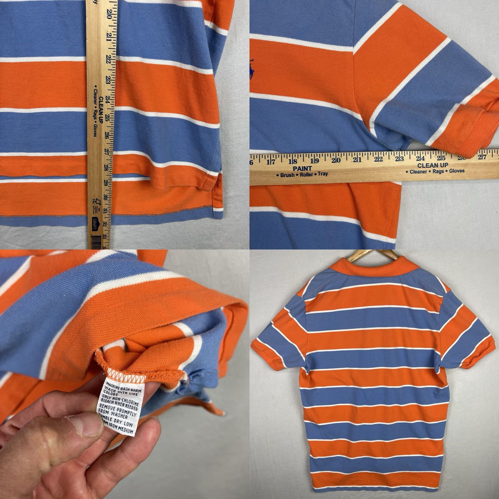 Polo Ralph Lauren Polo Ralph Lauren Shirt Mens XL Polo Striped Short Sleeve Blue Orange Preppy Size US XL / EU 56 / 4 - 8 Thumbnail
