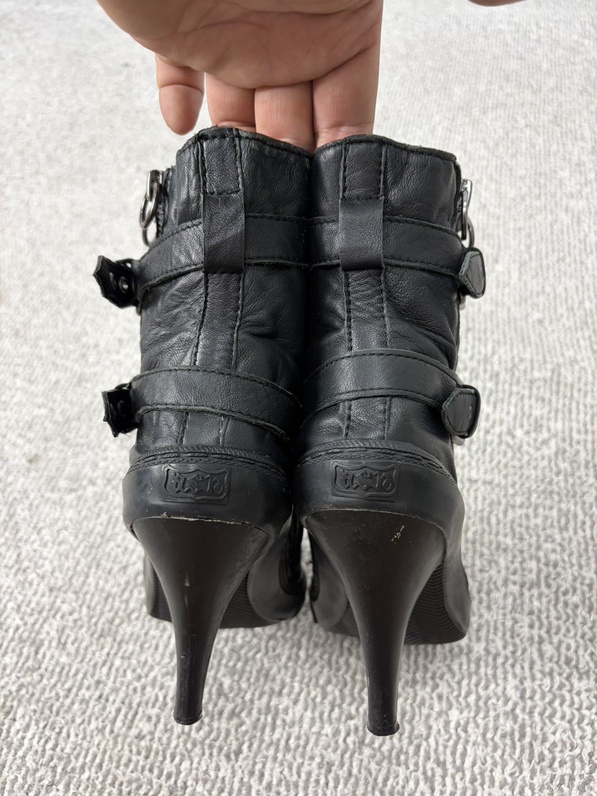 ASH Ash Heels Black Leather Buckled Sneaker Size 37 Size US 7 / IT 37 - 7 Thumbnail