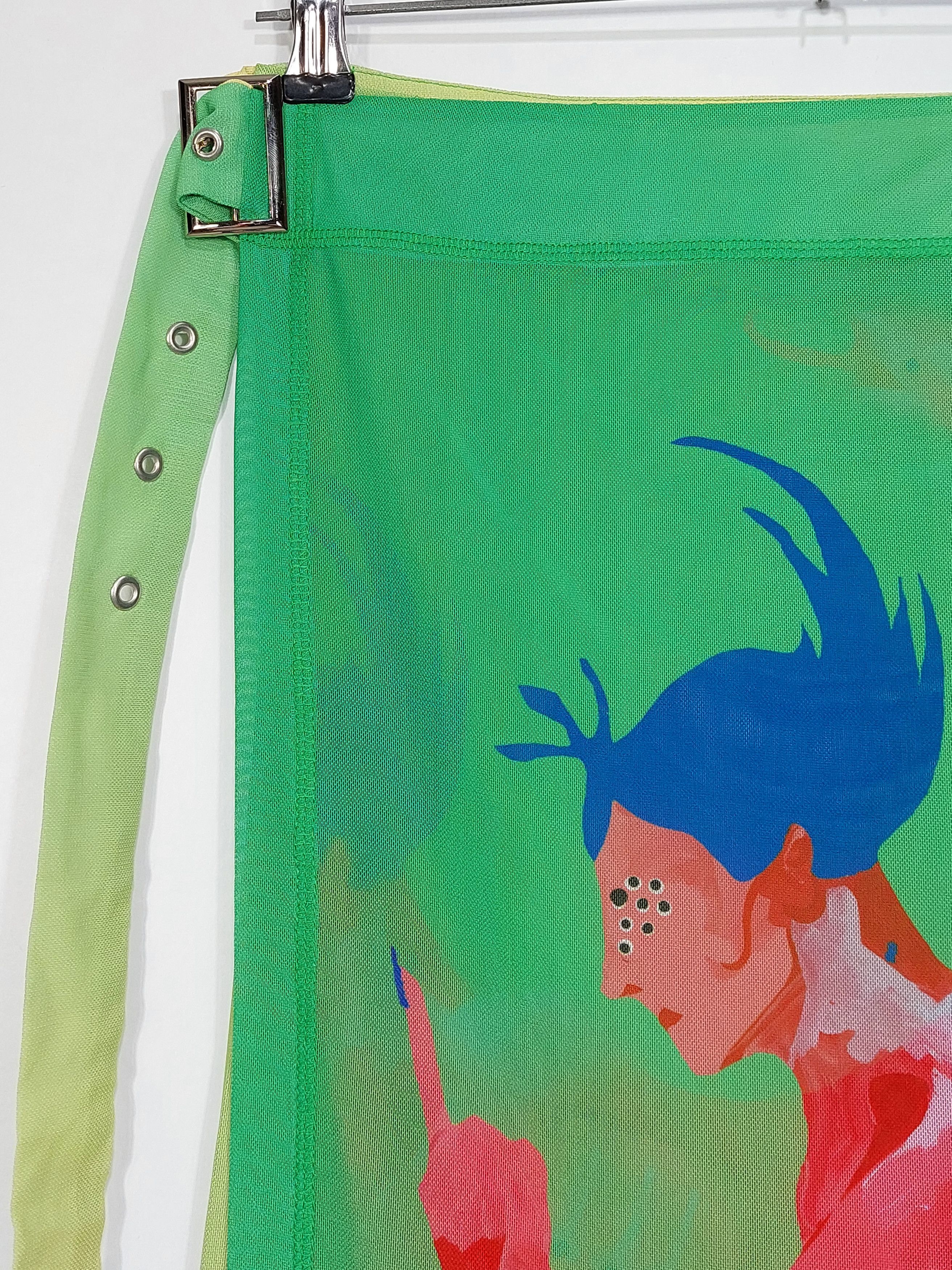 Charles Jeffrey LOVERBOY mesh graphic wrap skirt - multi XS Size 25" / US 0 / IT 36 - 4 Thumbnail