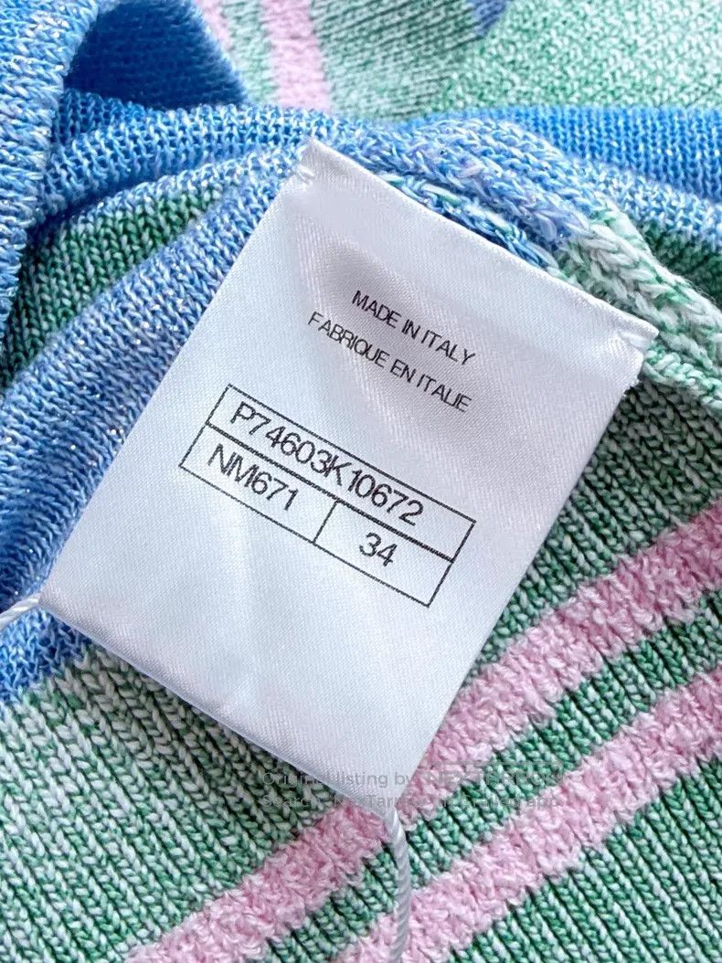 Chanel Chanel Blue and green color-blocking gradient stripe fine Size XXS / US 00 / IT 34 - 7 Thumbnail