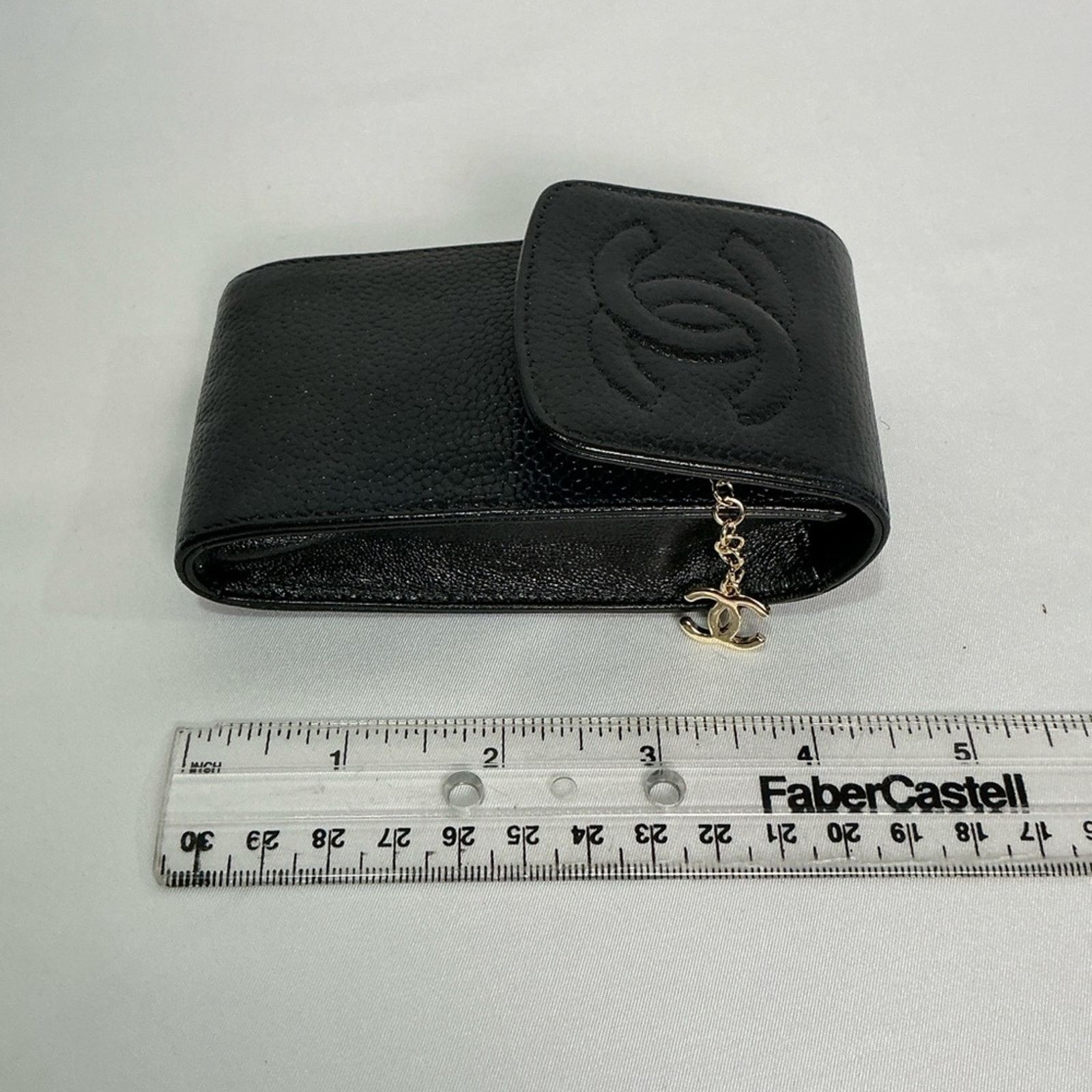Chanel Authentic CHANEL Coco Mark Grained Calfskin Pen Case w/Chain Size ONE SIZE - 15 Thumbnail