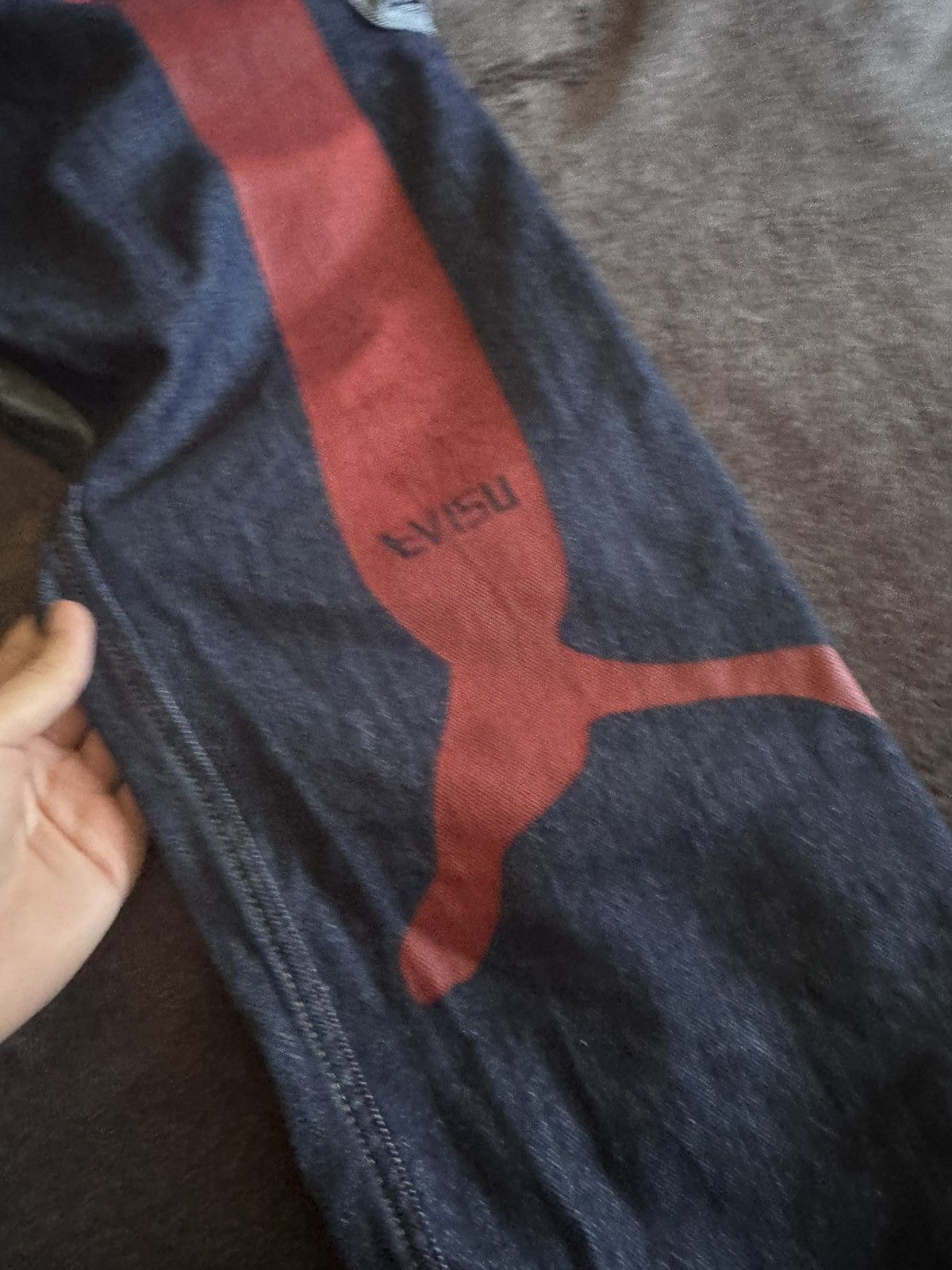 Evisu × Puma Evisu Puma vintage denim pants pocket big logo Size US 33 - 14 Thumbnail