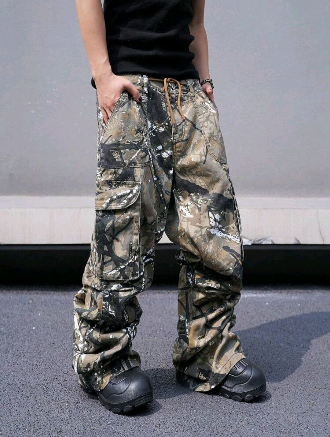 Japanese Brand × Jean Retro Camo Multi-Pocket Wide-Leg Cargo Jeans Size US 32 / EU 48 - 4 Thumbnail