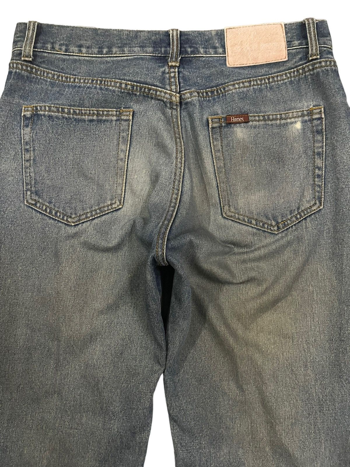 Hanes Vintage 90s Hanes Blue Wash Distress Baggy Jeans Size US 31 - 4 Thumbnail