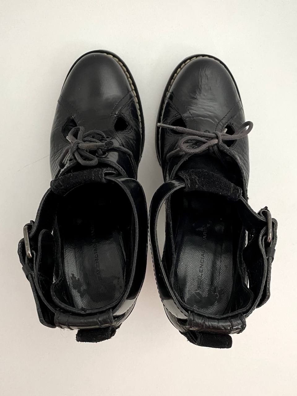 Balenciaga Balenciaga Black Leather Cut Out Lace Up Heels Boots Vintage Size US 6 / IT 36 - 9 Thumbnail