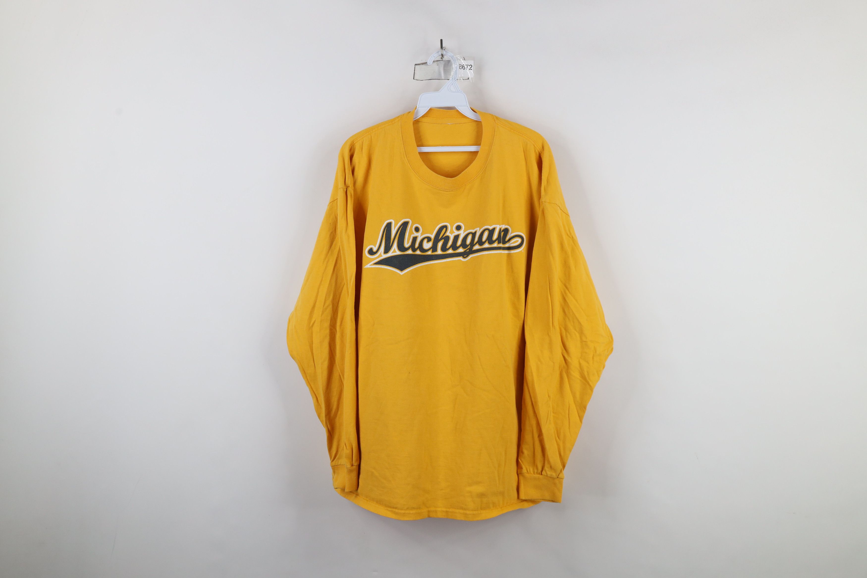 Vintage Vintage 90s University of Michigan Long Sleeve T-Shirt Size US XL / EU 56 / 4 - 1 Thumbnail