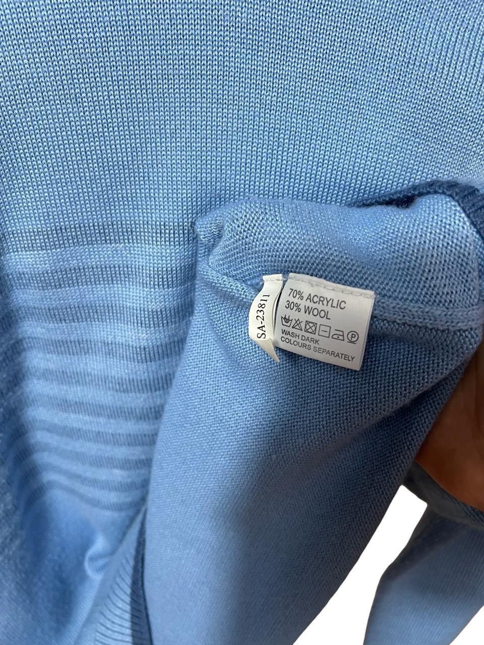 Yves Saint Laurent Yves Saint Laurent Pour Homme Big Logo Knit Sweater Blue Size US L / EU 52-54 / 3 - 6 Thumbnail