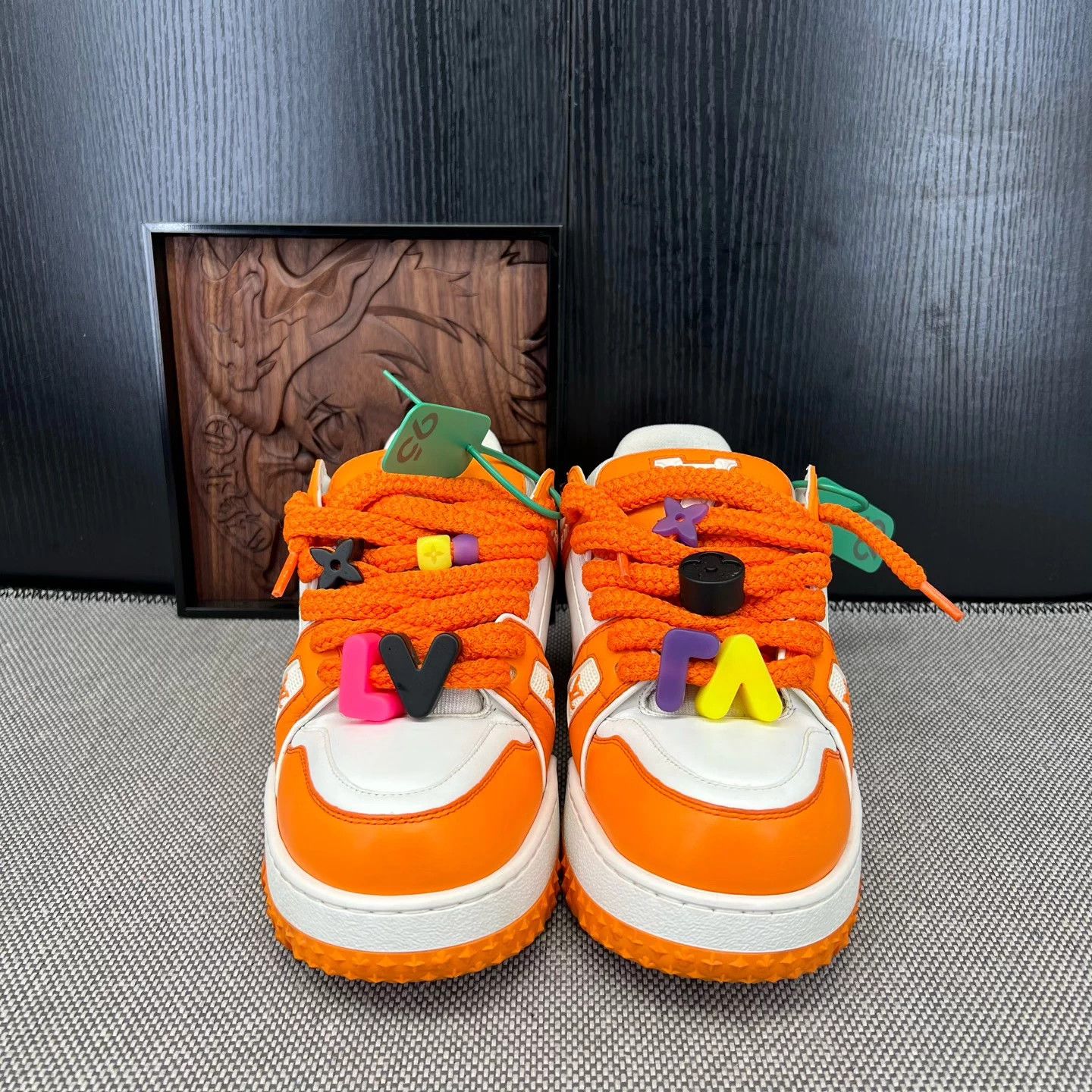 Louis Vuitton LV Trainer Maxi White Orange Clefable 5.5/39.5 Size US 6.5 / EU 39-40 - 2 Thumbnail